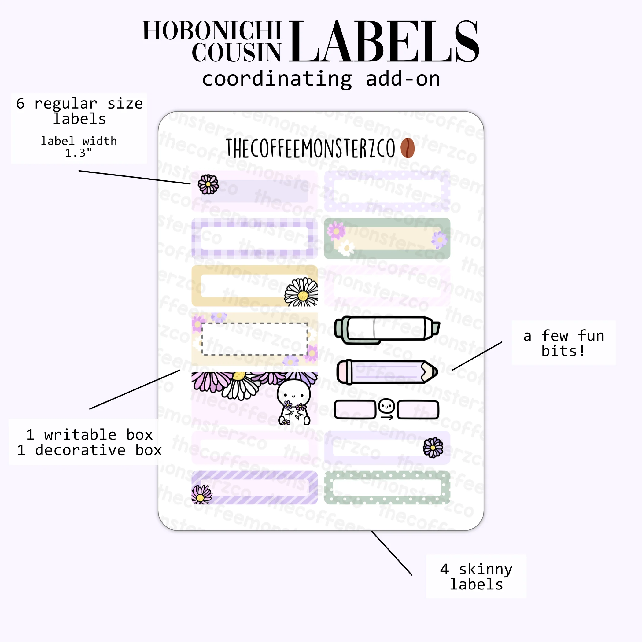 2024 Coordinating Add-ons - Hobonichi Cousin (1.30") Labels - Part 2 - Image 4