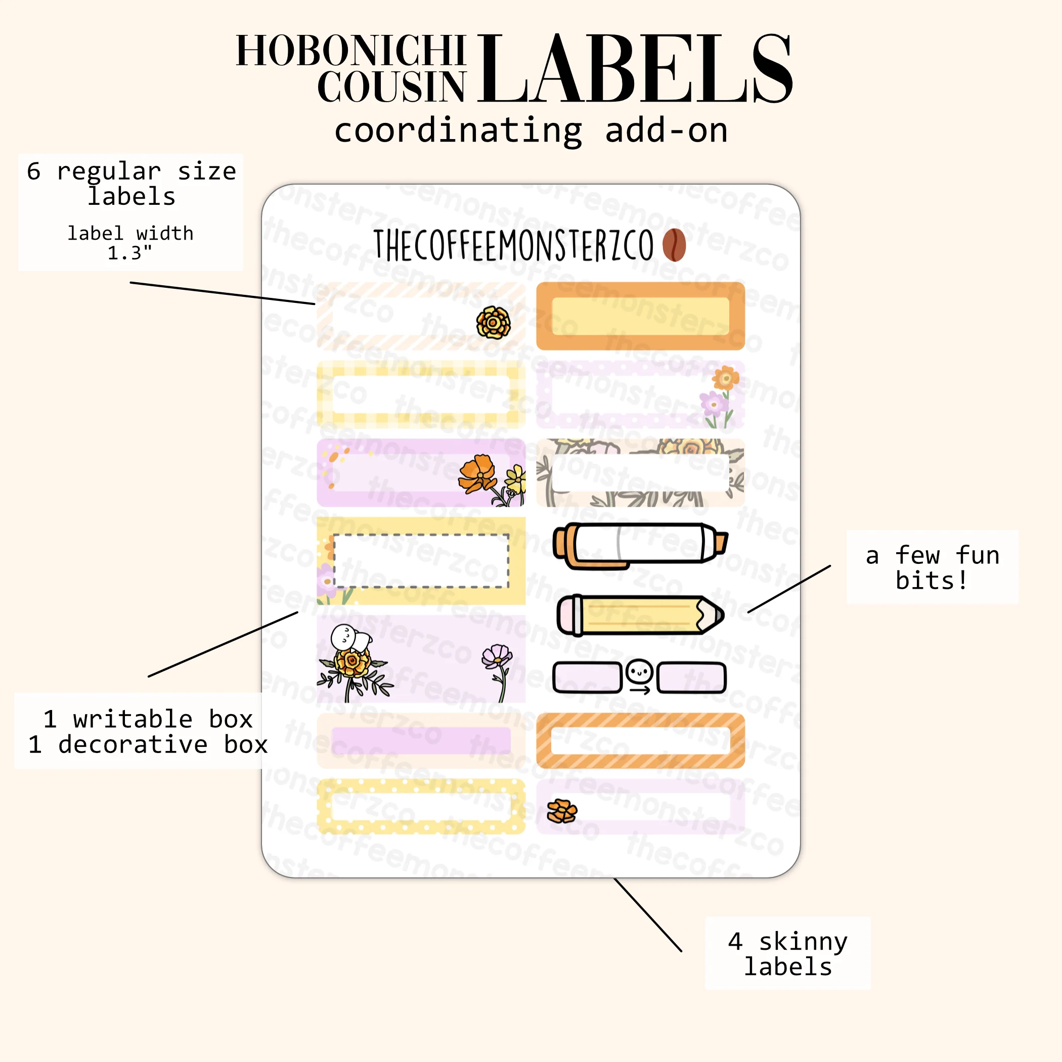 2024 Coordinating Add-ons - Hobonichi Cousin (1.30") Labels - Part 2 - Image 5
