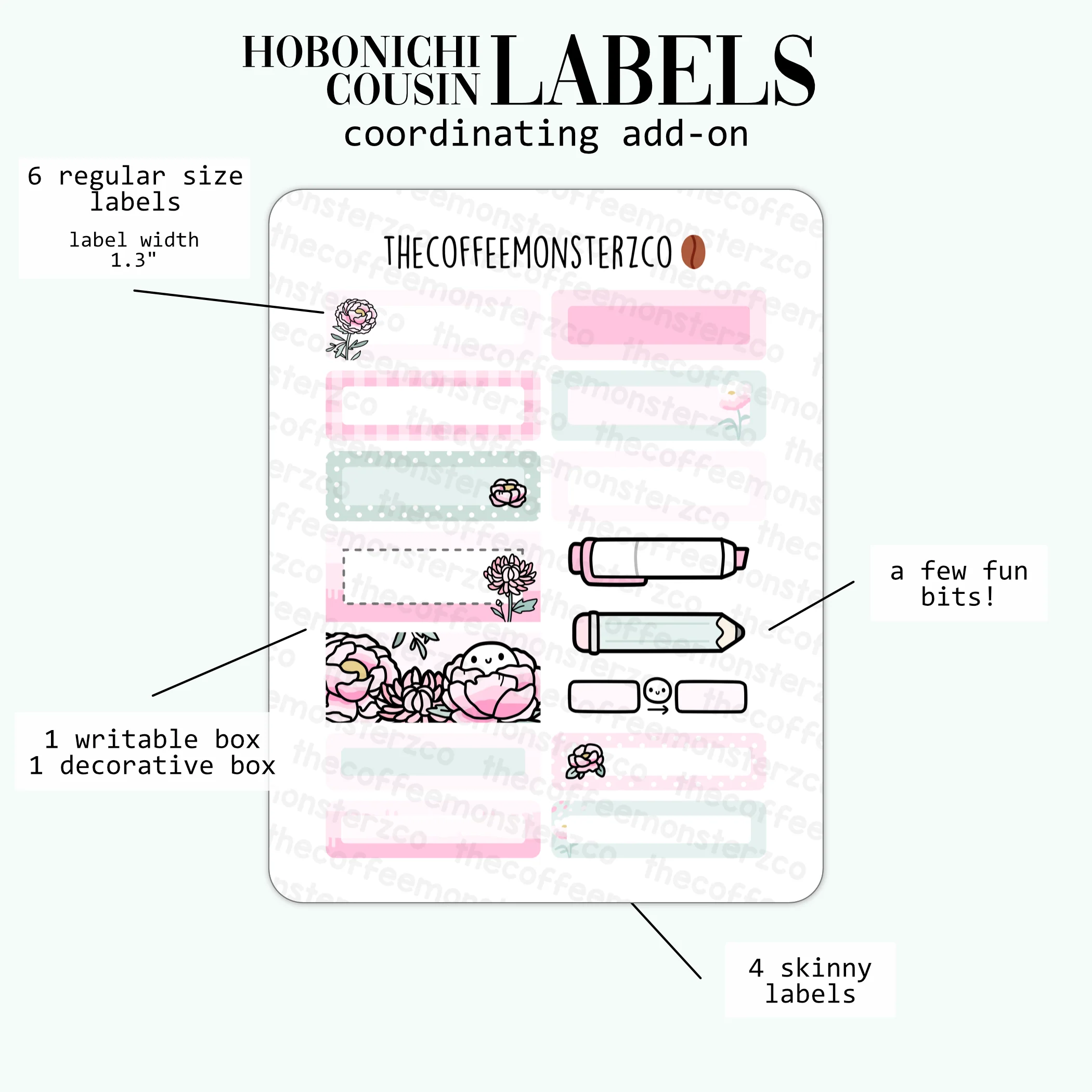 2024 Coordinating Add-ons - Hobonichi Cousin (1.30") Labels - Part 2 - Image 6