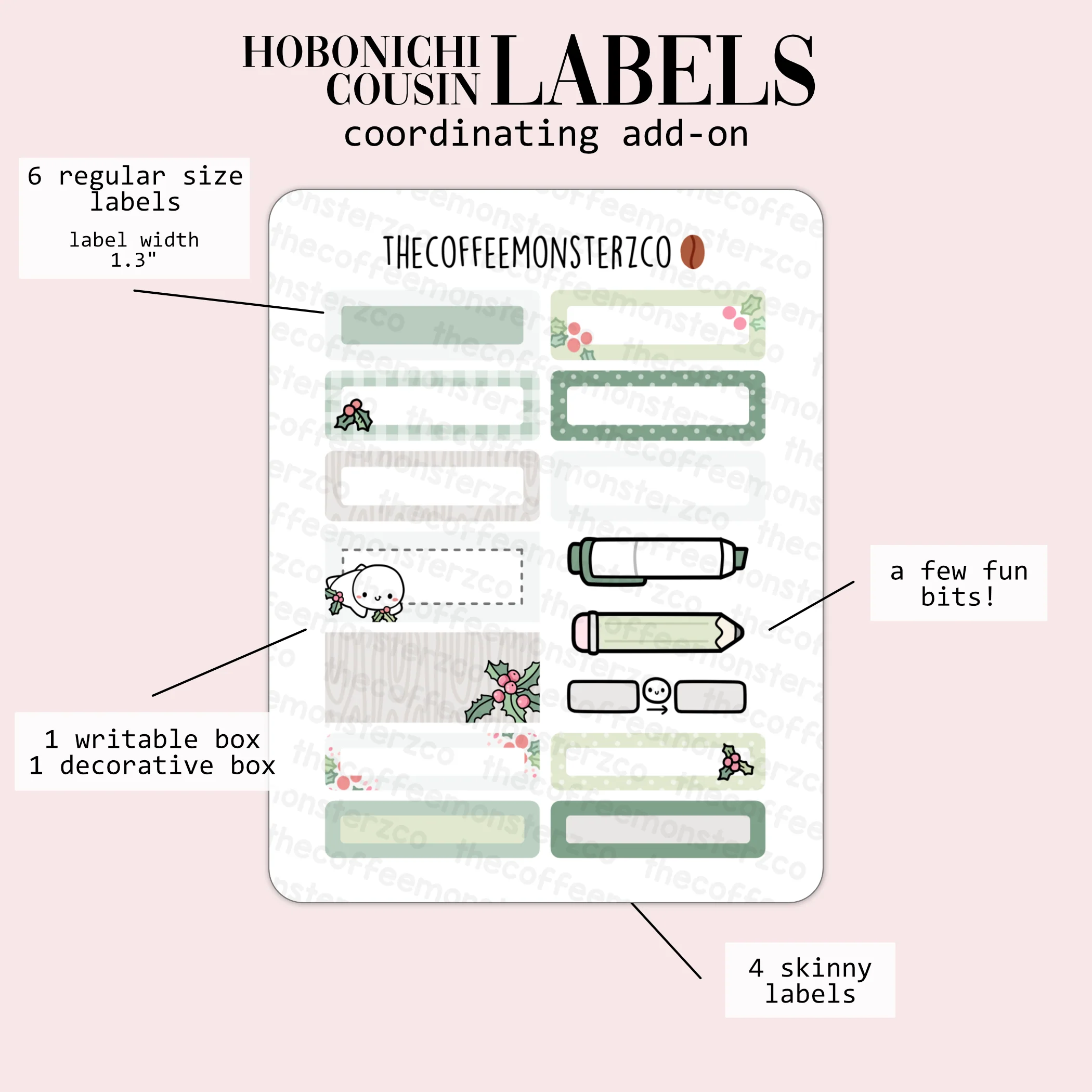 2024 Coordinating Add-ons - Hobonichi Cousin (1.30") Labels - Part 2 - Image 7