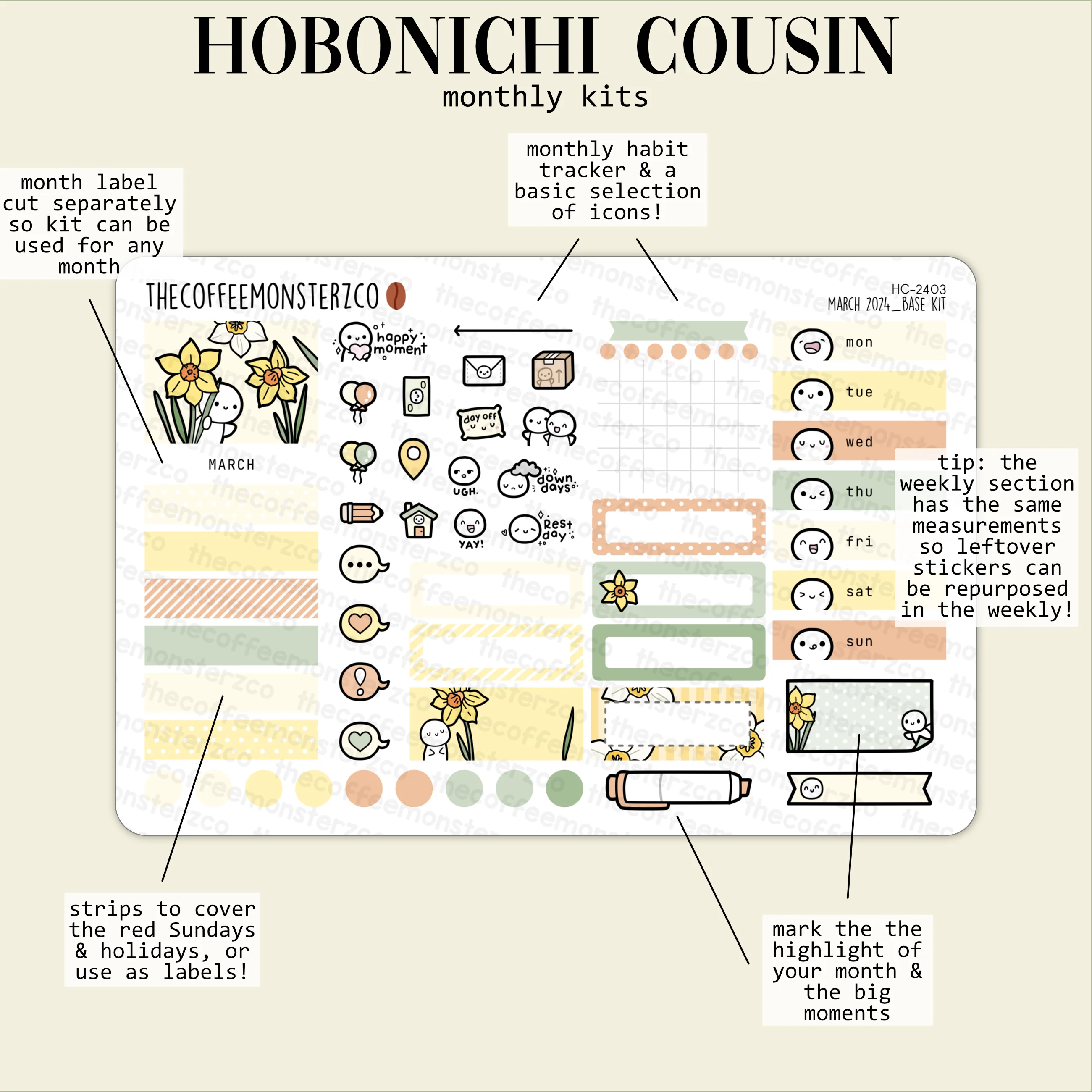 2024 Hobonichi Cousin Monthly Kits - Part 1 - Image 4