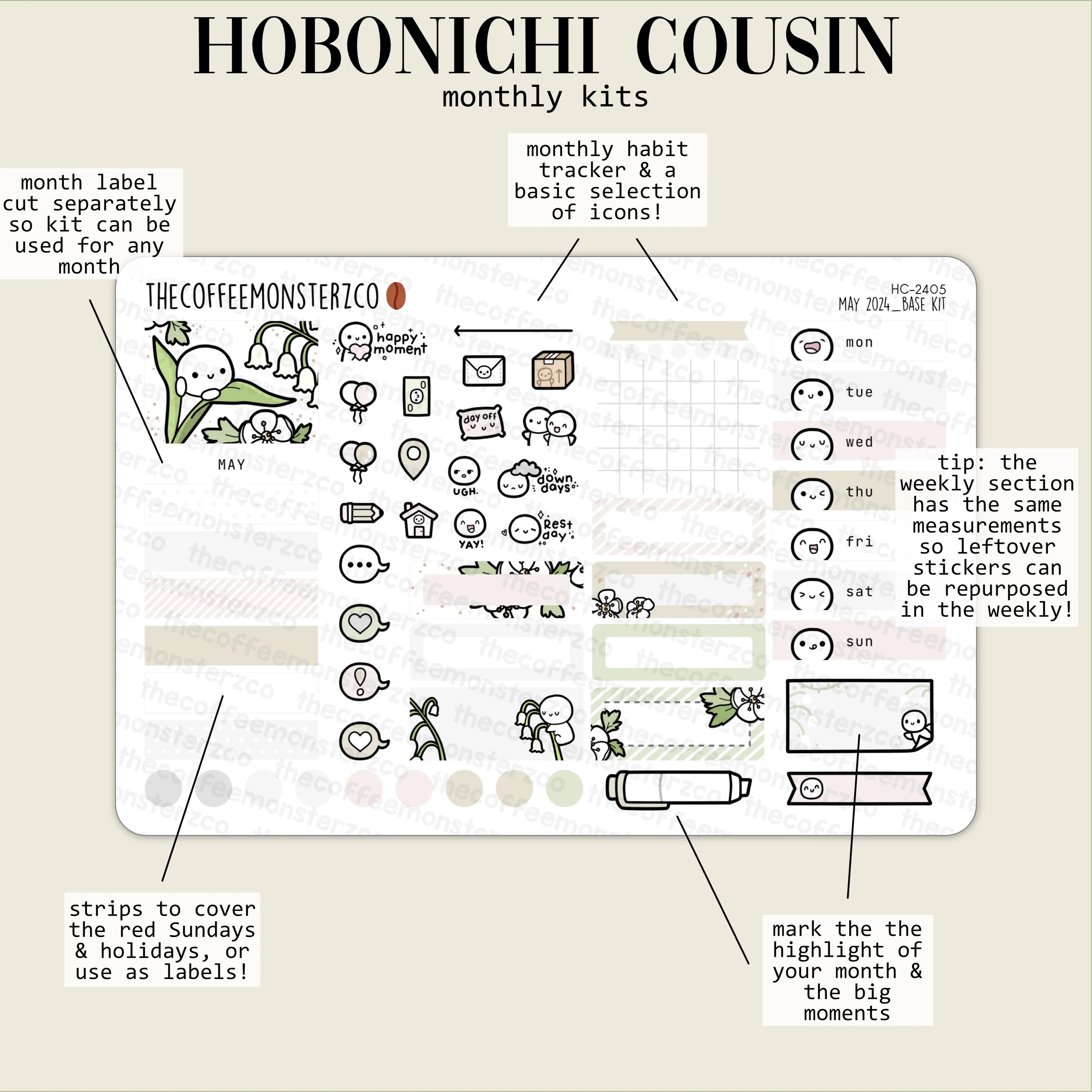2024 Hobonichi Cousin Monthly Kits - Part 1 - Image 6
