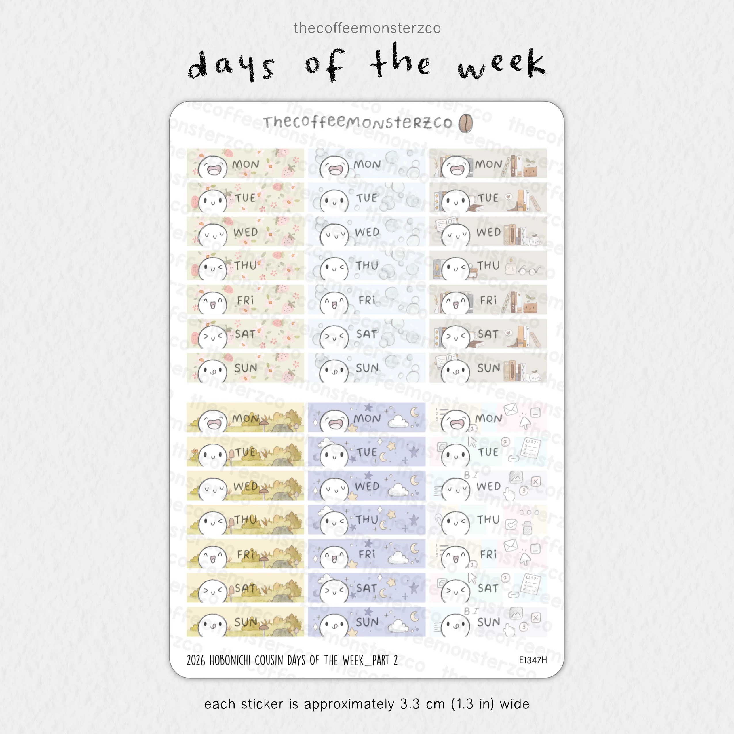 2026 Hobonichi Cousin Days Of The Week Headers - Image 3