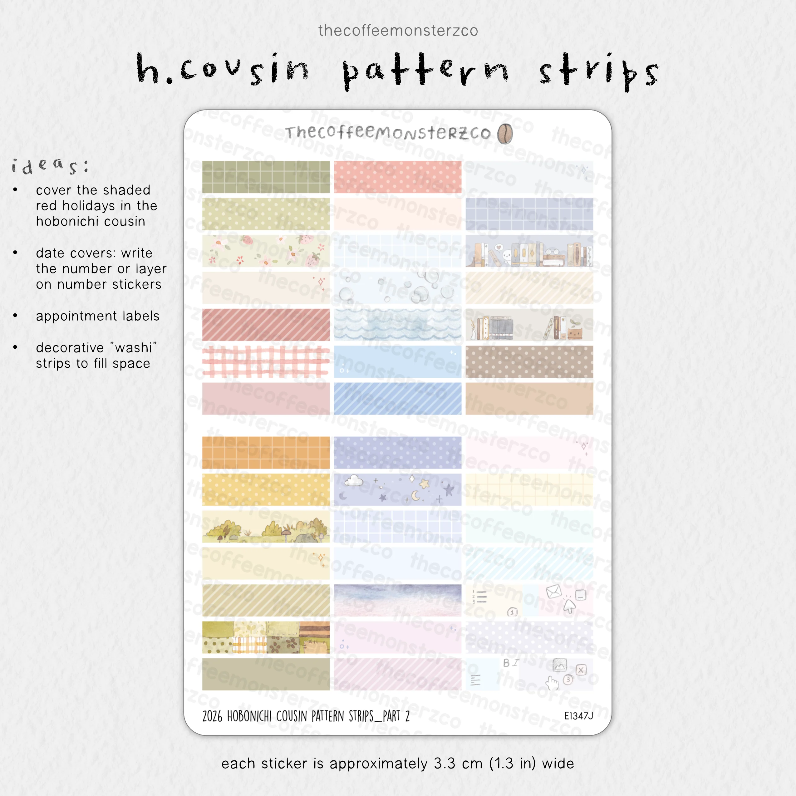 2026 Hobonichi Cousin Pattern Strips - Image 3
