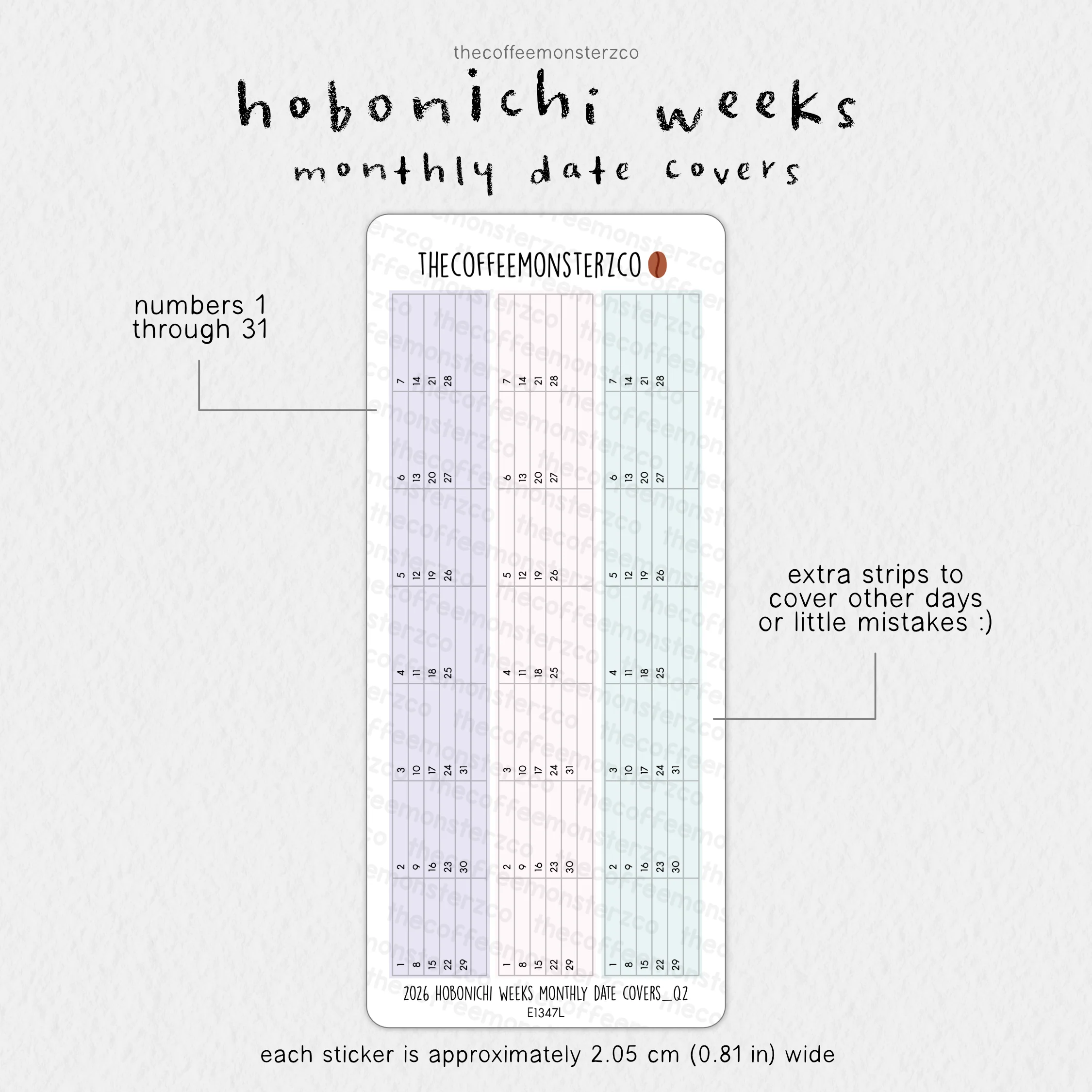 2026 Hobonichi Weeks Monthly Date Covers - Image 3