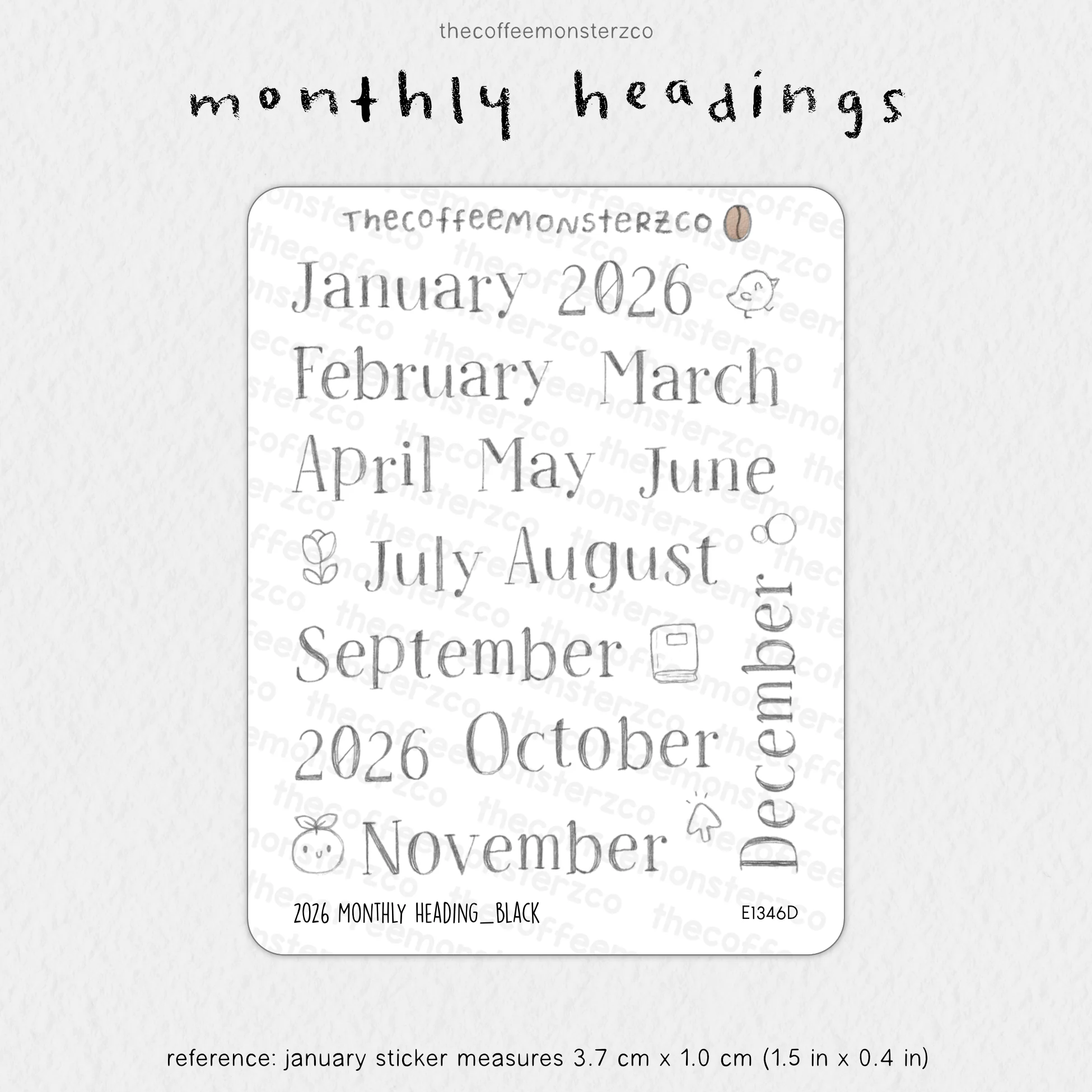 2026 Monthly Headings & Numbers - Image 3