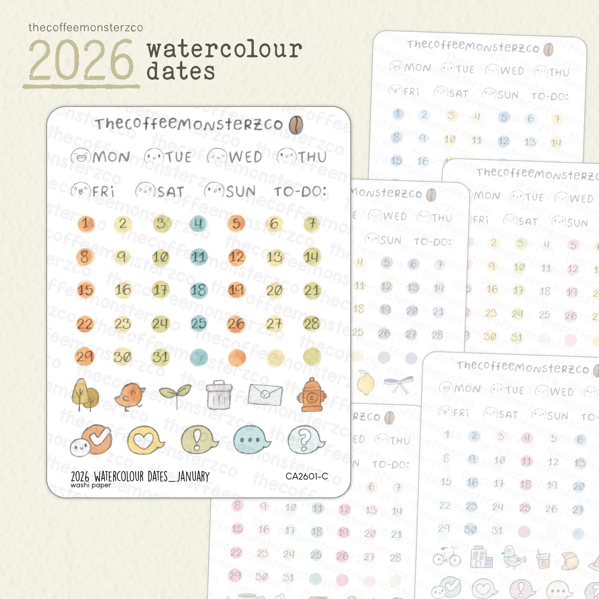 2026 Watercolour Dates