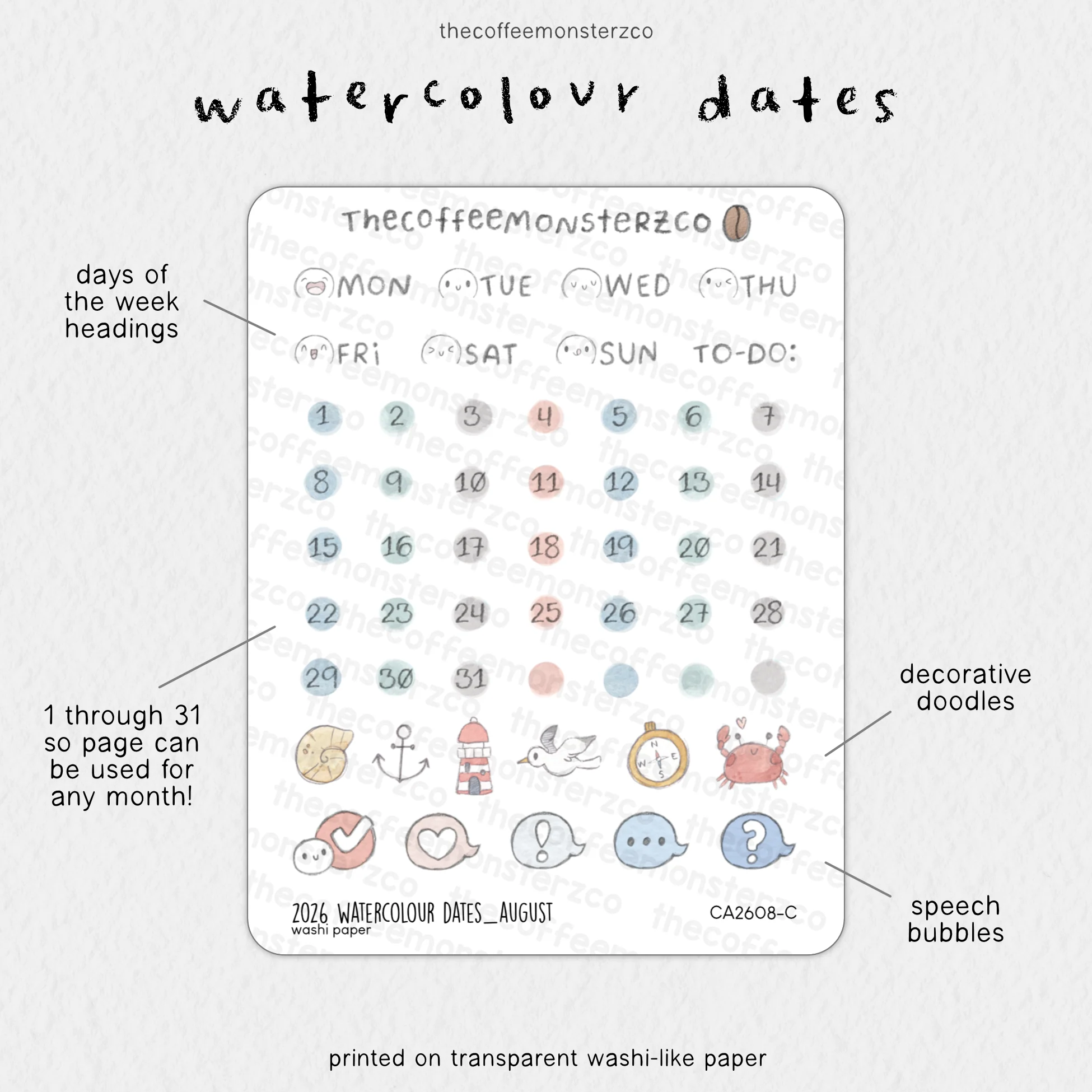 2026 Watercolour Dates - Image 11
