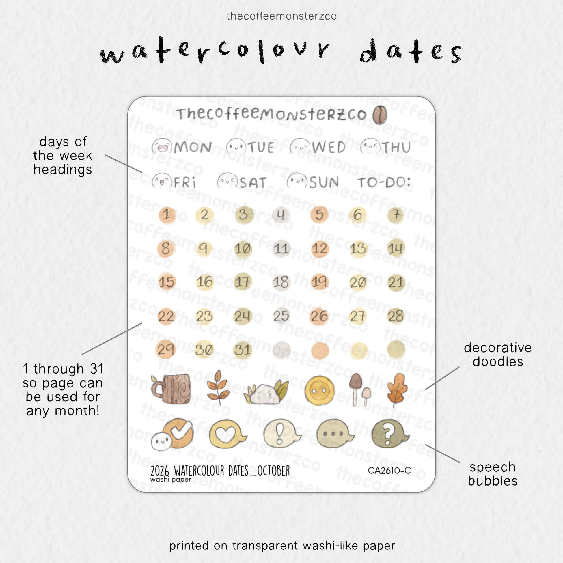 2026 Watercolour Dates - Image 13
