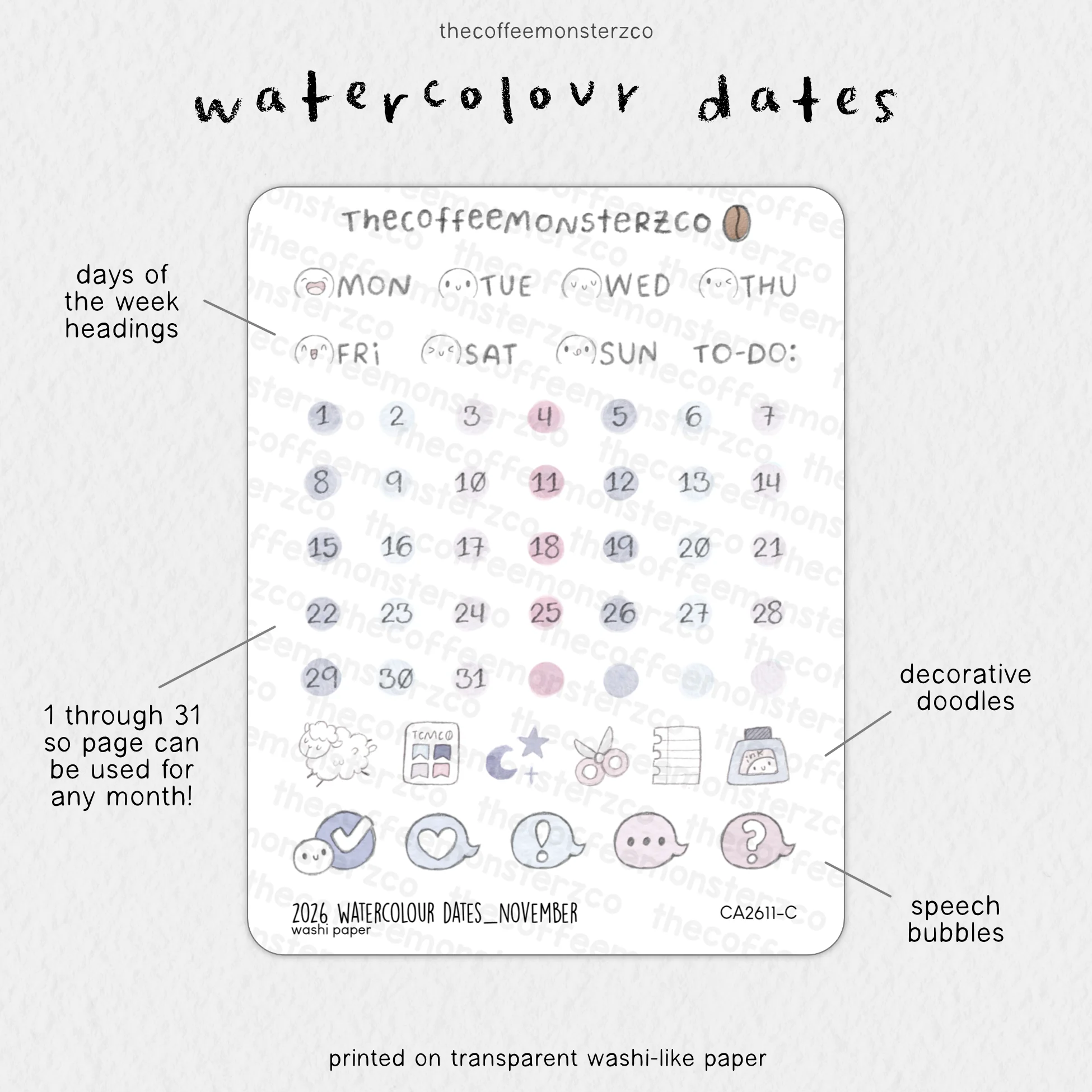 2026 Watercolour Dates - Image 14