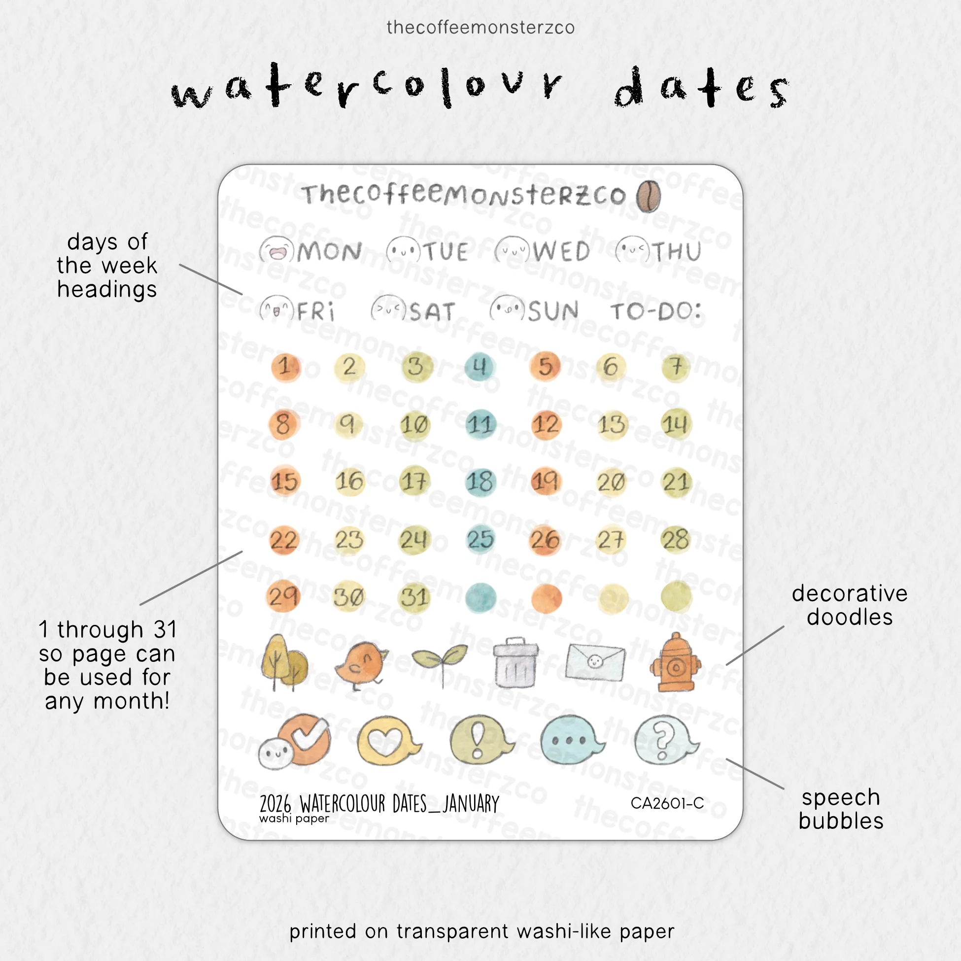 2026 Watercolour Dates - Image 4