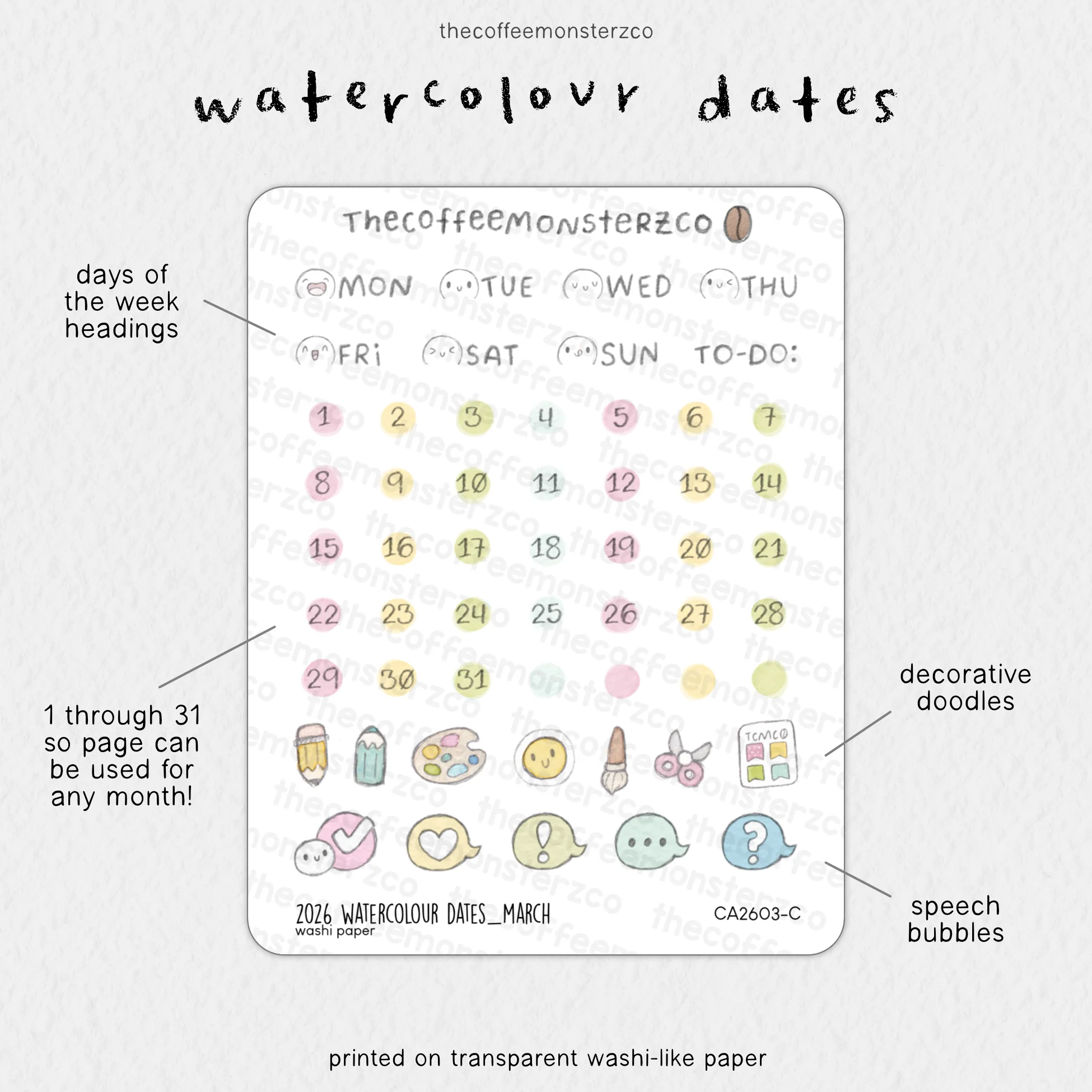 2026 Watercolour Dates - Image 6