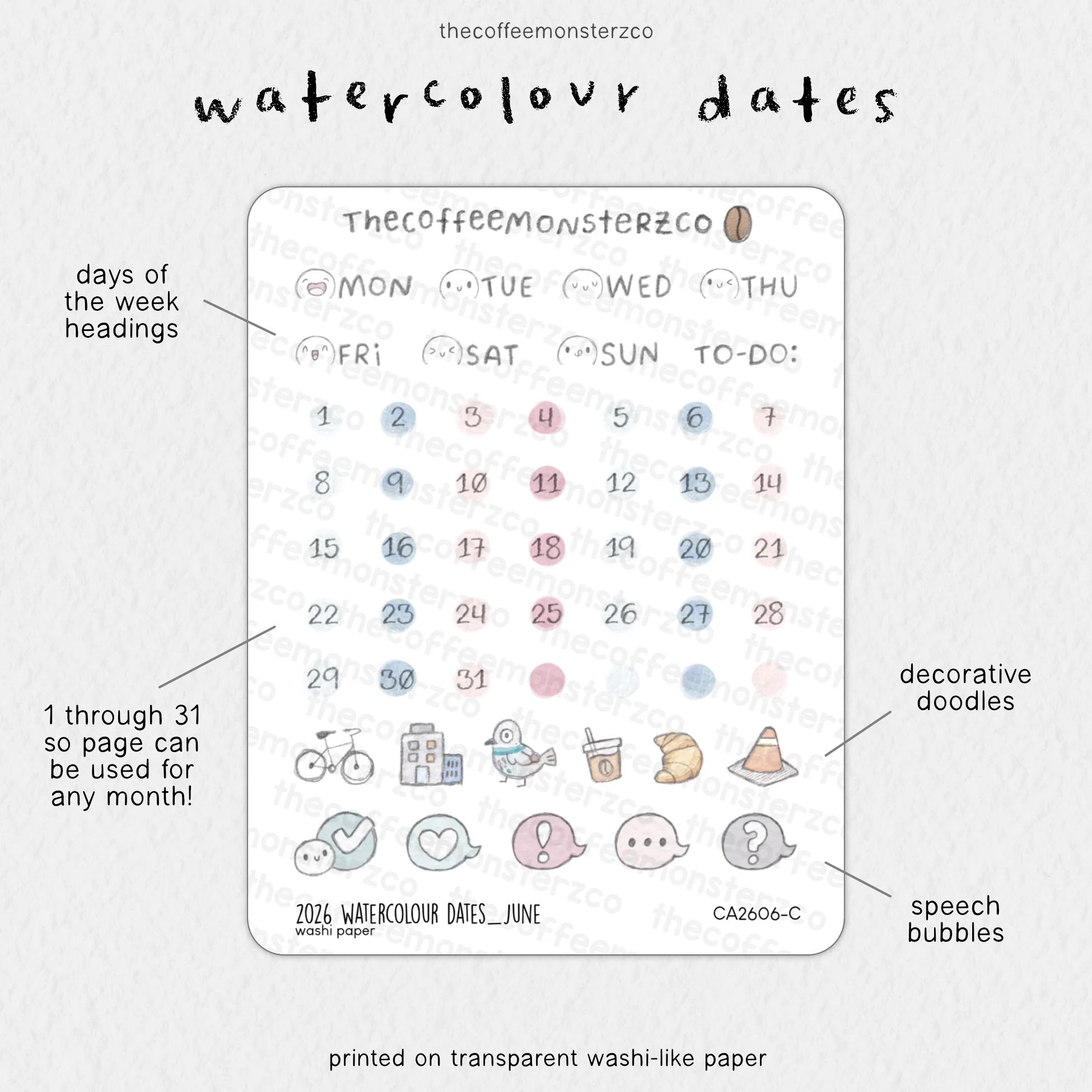 2026 Watercolour Dates - Image 9