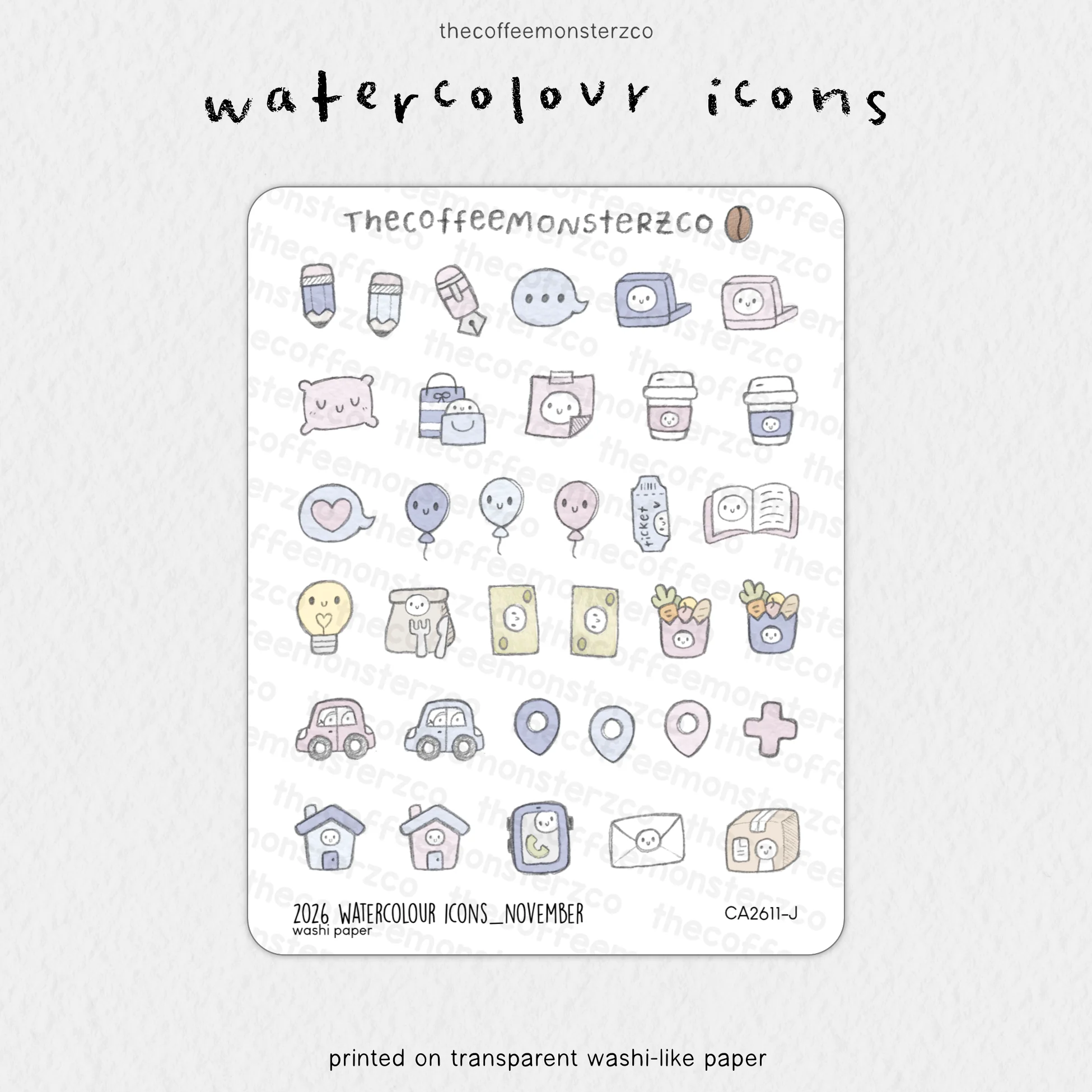 2026 Watercolour Icons - Image 14