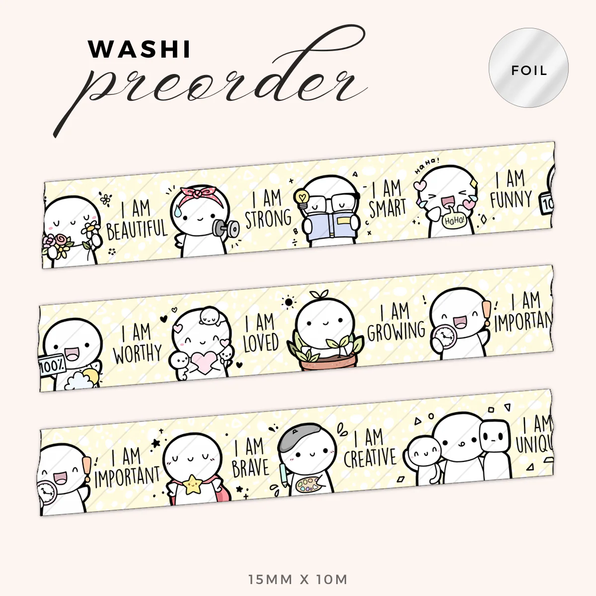 Affirmations Washi Tape - 15mm - Image 3