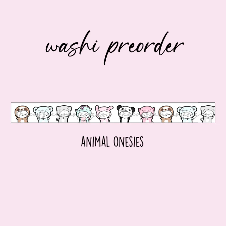 Animal Onesie Emoti Washi Tape - 10mm - Image 2