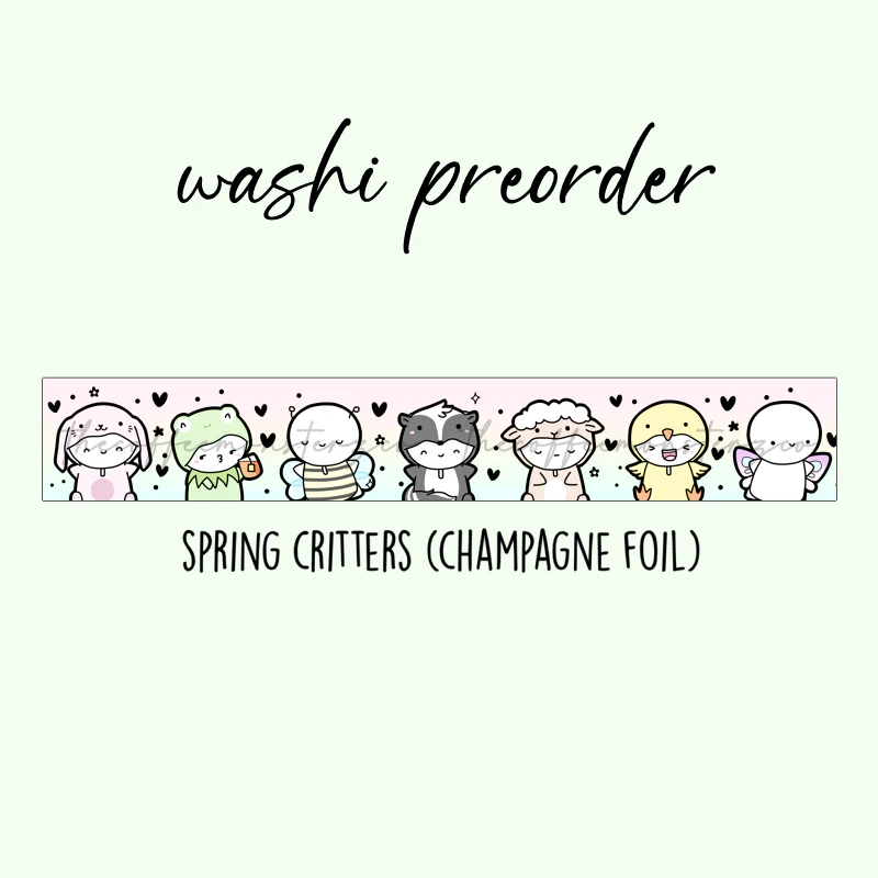 Spring Critters Emoti Washi Tape - 15mm - Image 2