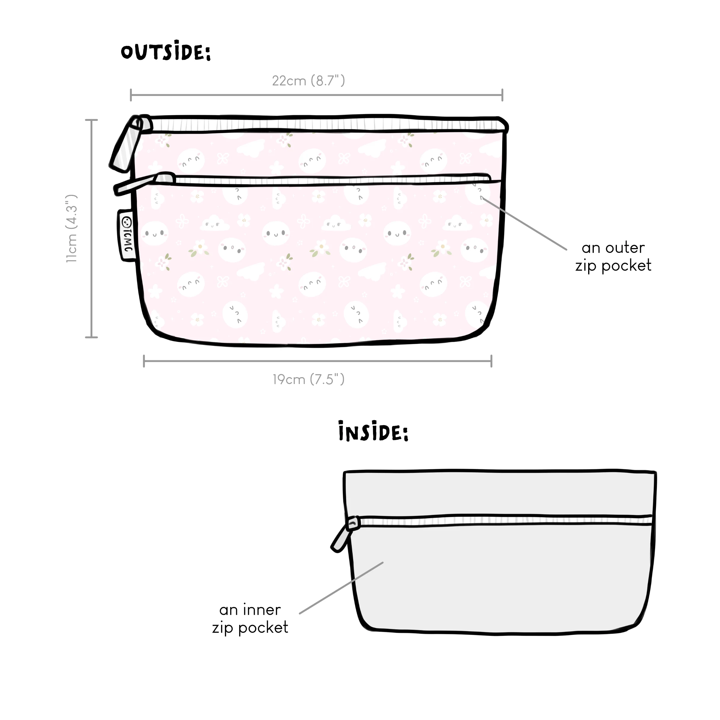 Misfit Ballerina Pink - SLIM Stationery Pouch (1 Per Customer) - Image 4