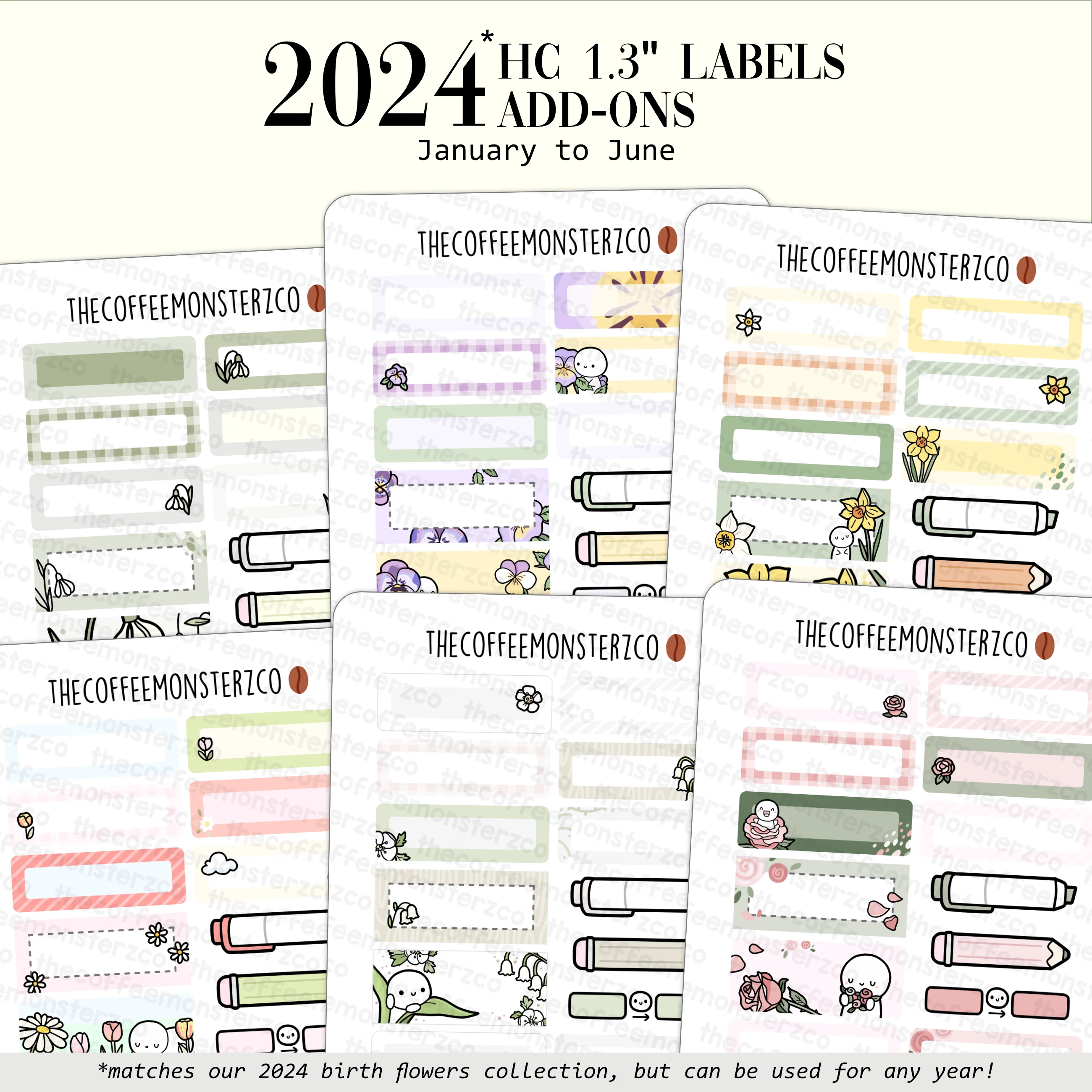 2024 Coordinating Add-ons - Hobonichi Cousin (1.30") Labels - Part 1