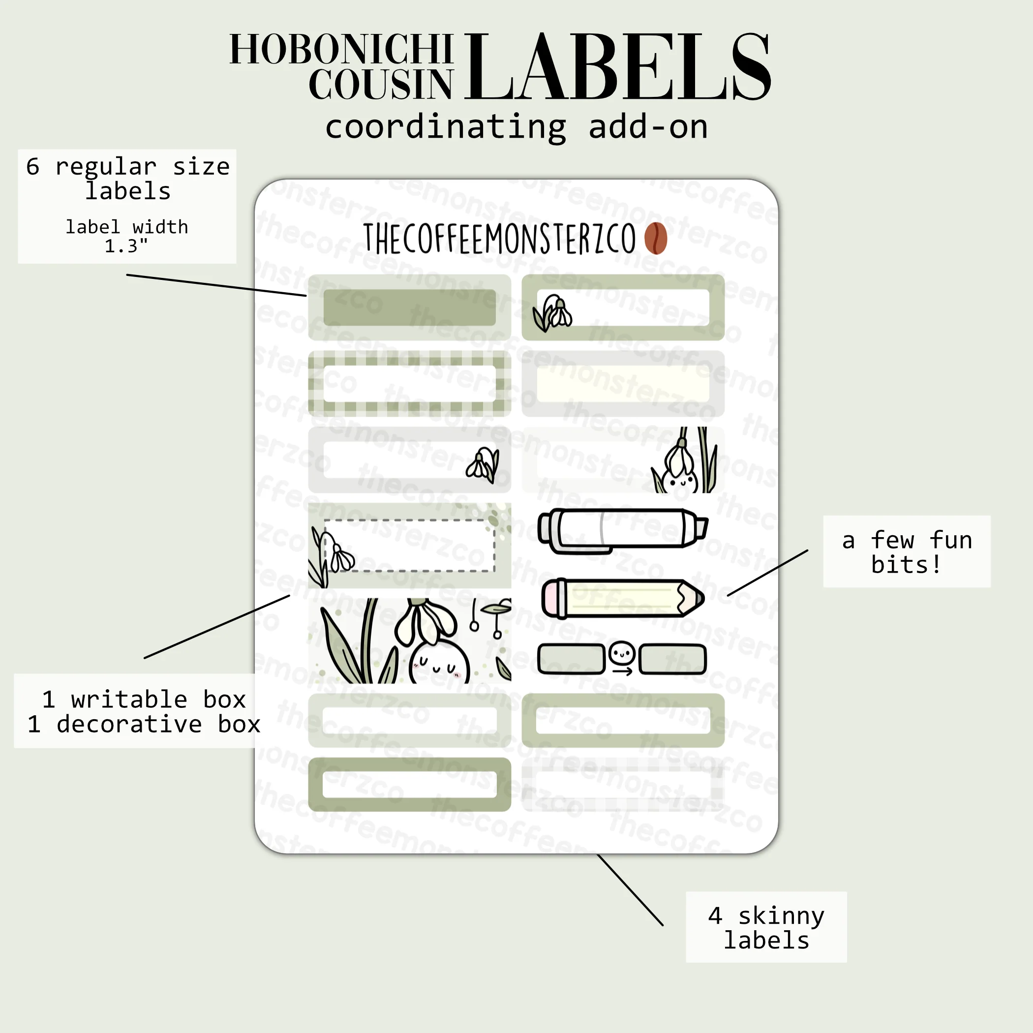2024 Coordinating Add-ons - Hobonichi Cousin (1.30") Labels - Part 1 - Image 2