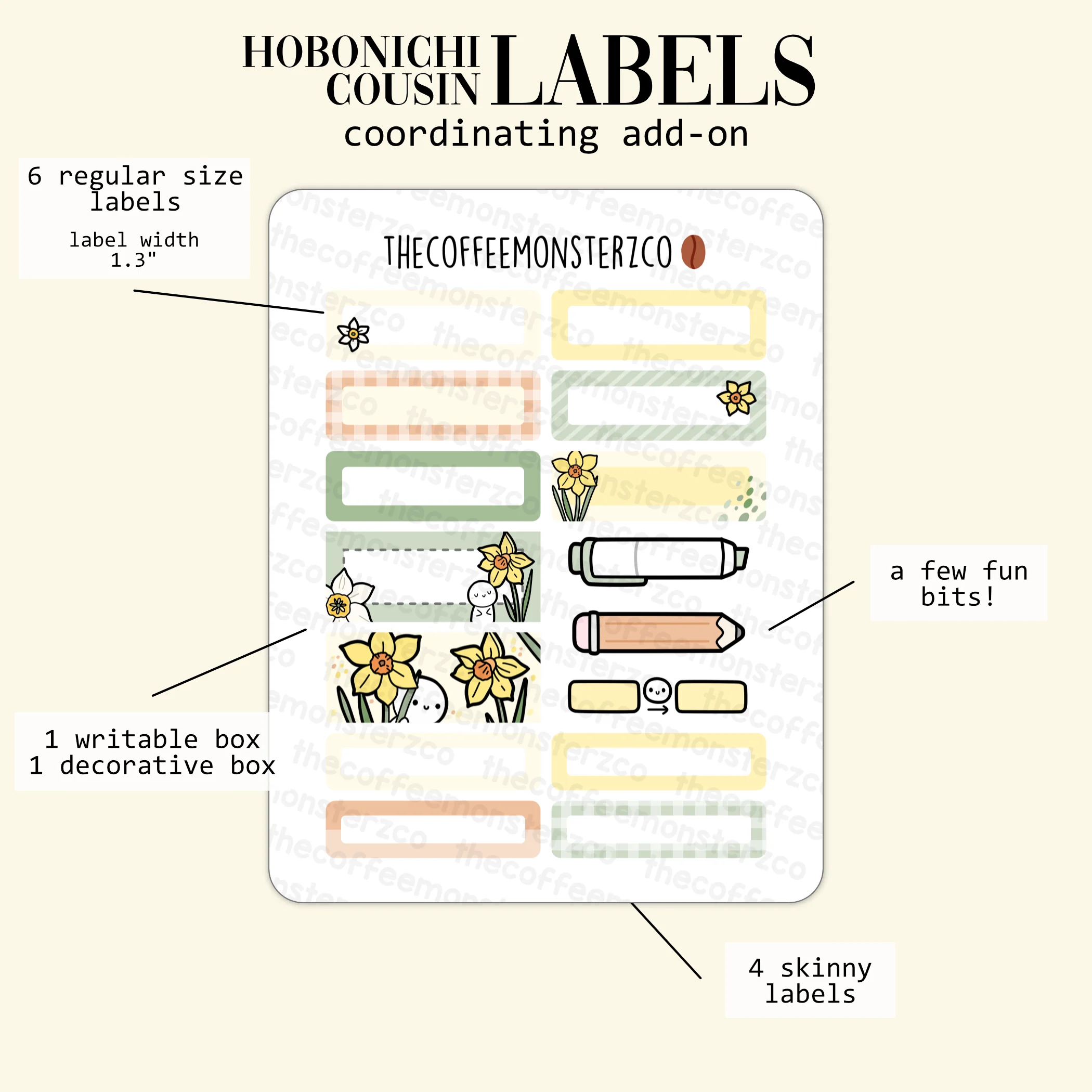 2024 Coordinating Add-ons - Hobonichi Cousin (1.30") Labels - Part 1 - Image 4