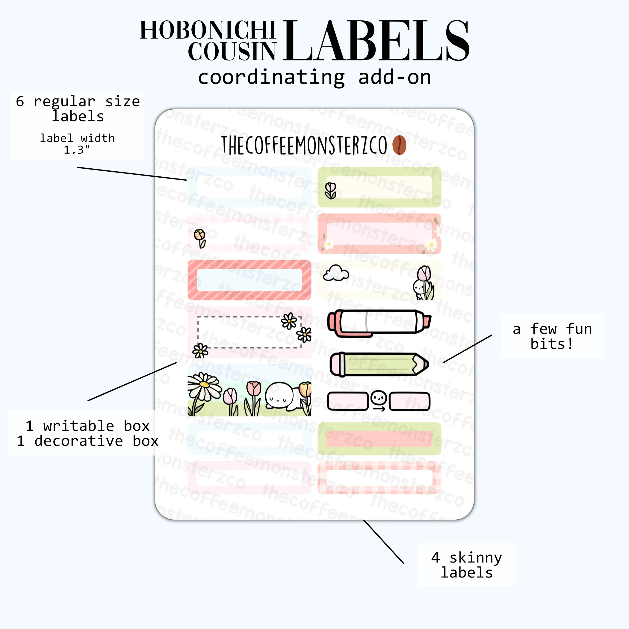 2024 Coordinating Add-ons - Hobonichi Cousin (1.30") Labels - Part 1 - Image 5