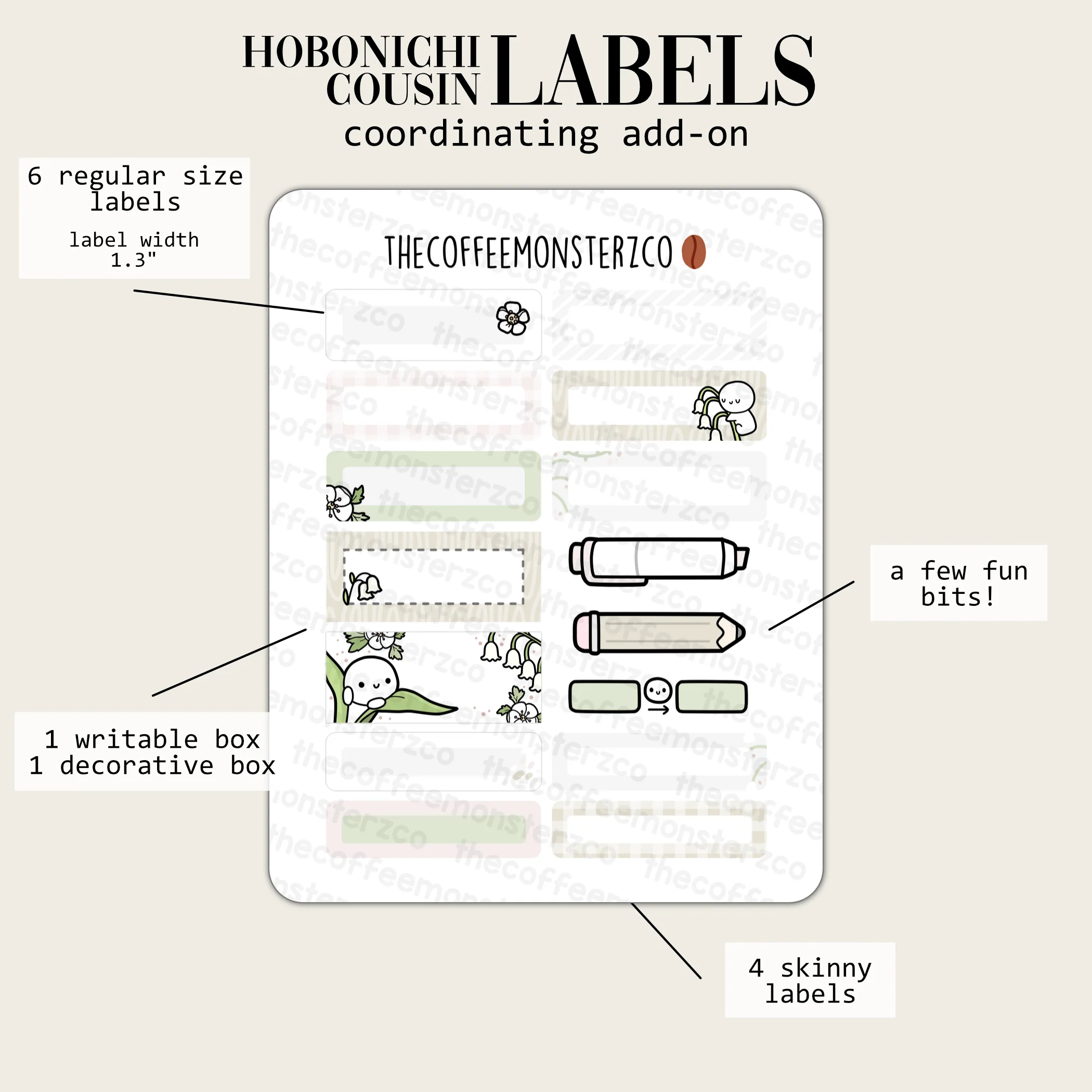 2024 Coordinating Add-ons - Hobonichi Cousin (1.30") Labels - Part 1 - Image 6