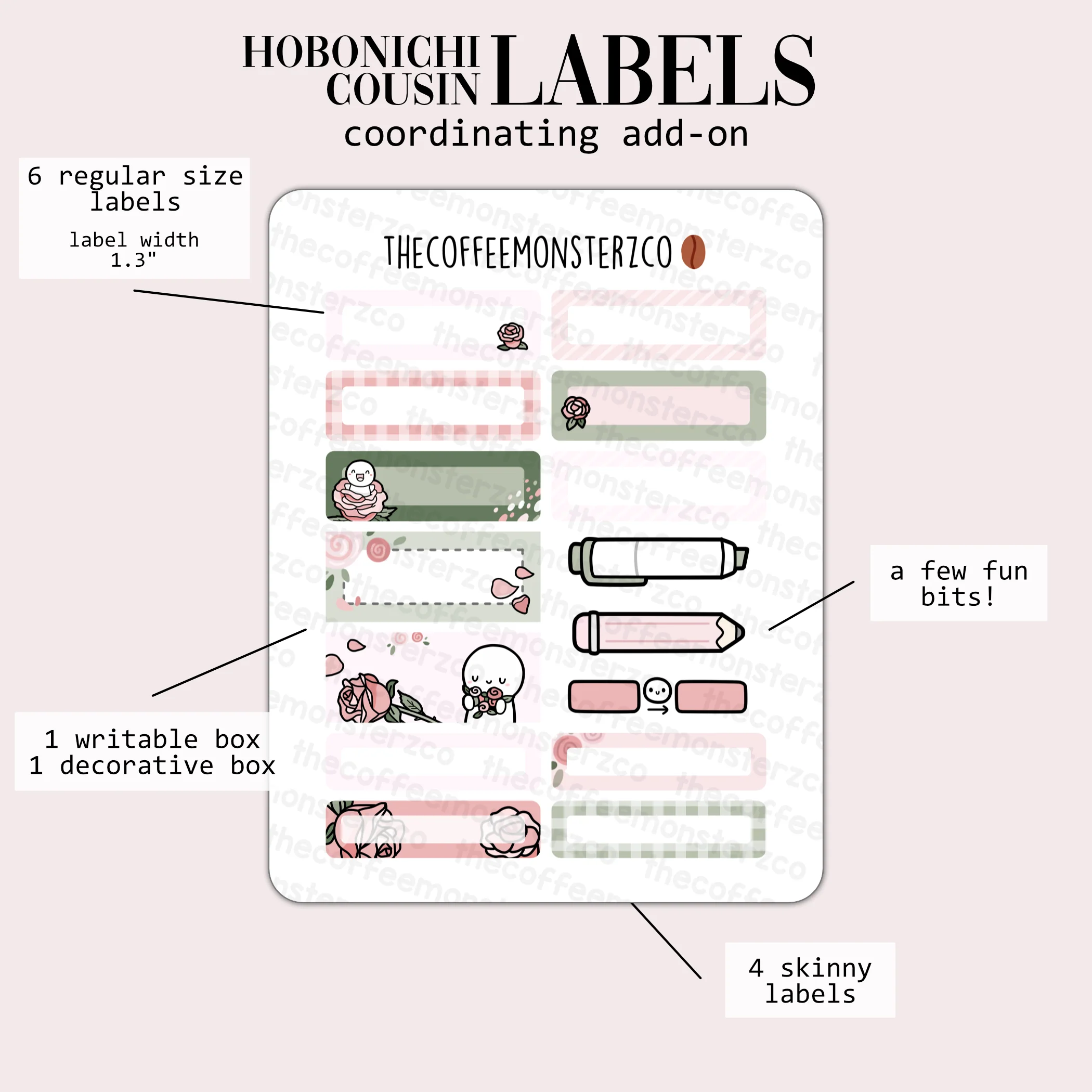 2024 Coordinating Add-ons - Hobonichi Cousin (1.30") Labels - Part 1 - Image 7