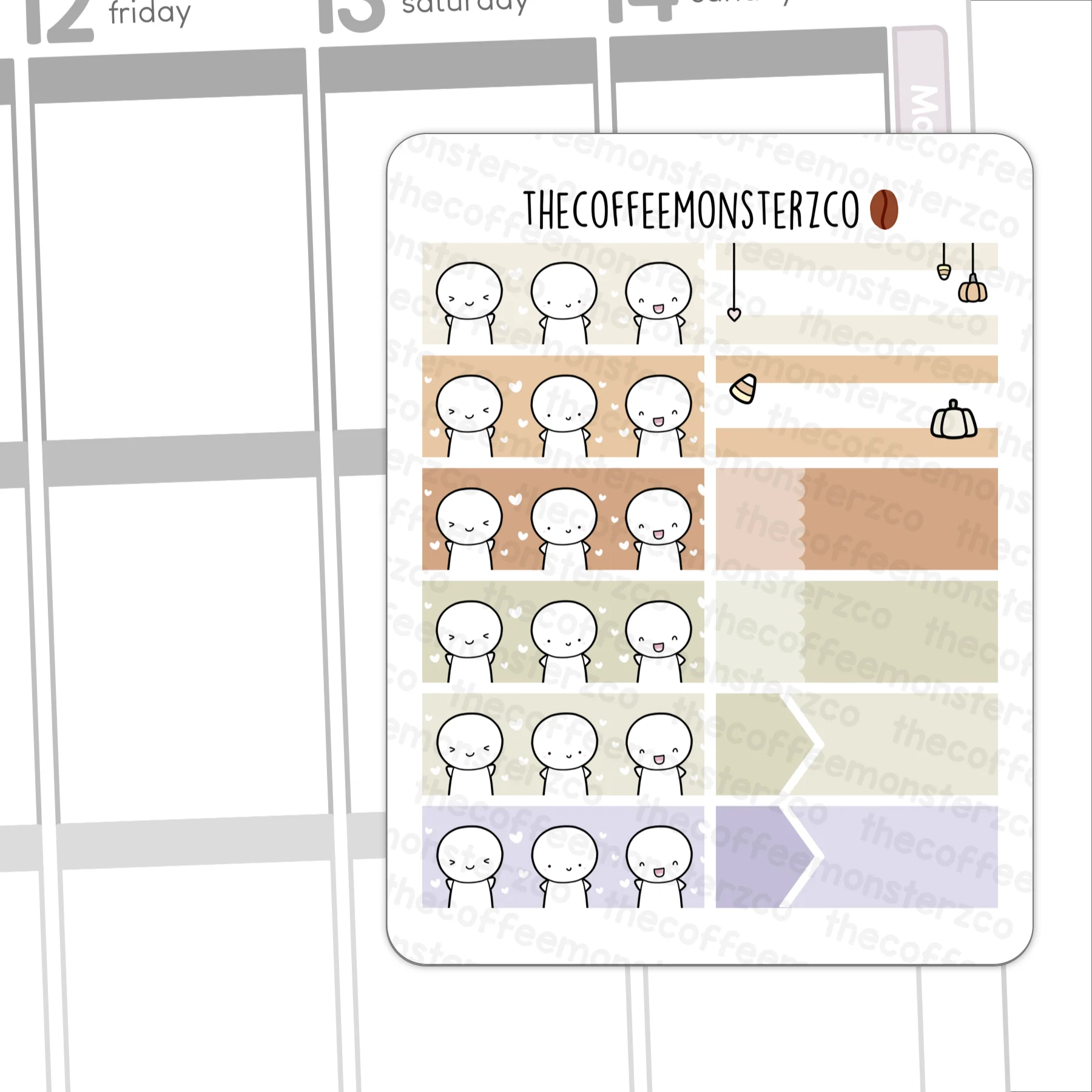 Cozy Halloween Emotis Functional Stickers - Image 3
