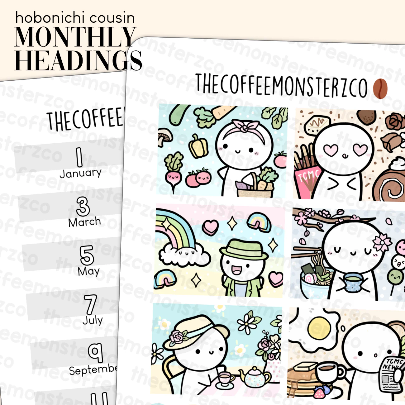 Monthly Artwork & Text - Hobonichi Cousin
