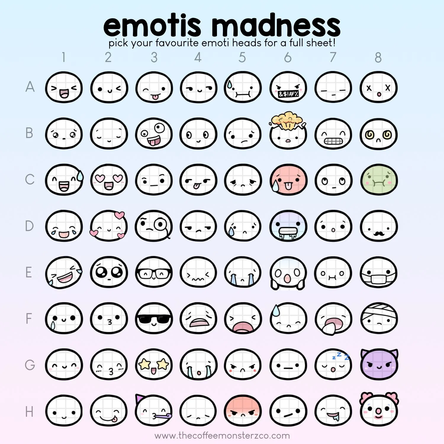 Emoti Heads Full Sheets REGULAR - Image 2