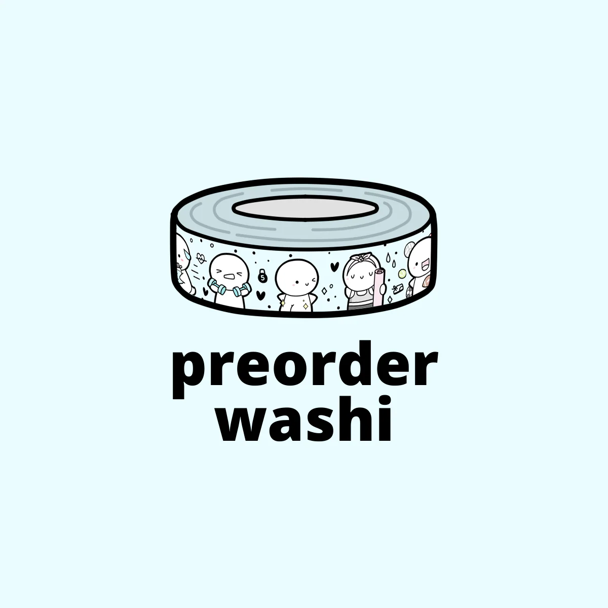 Fitness Fun Washi Tape - 15mm (1 per customer) - Image 3