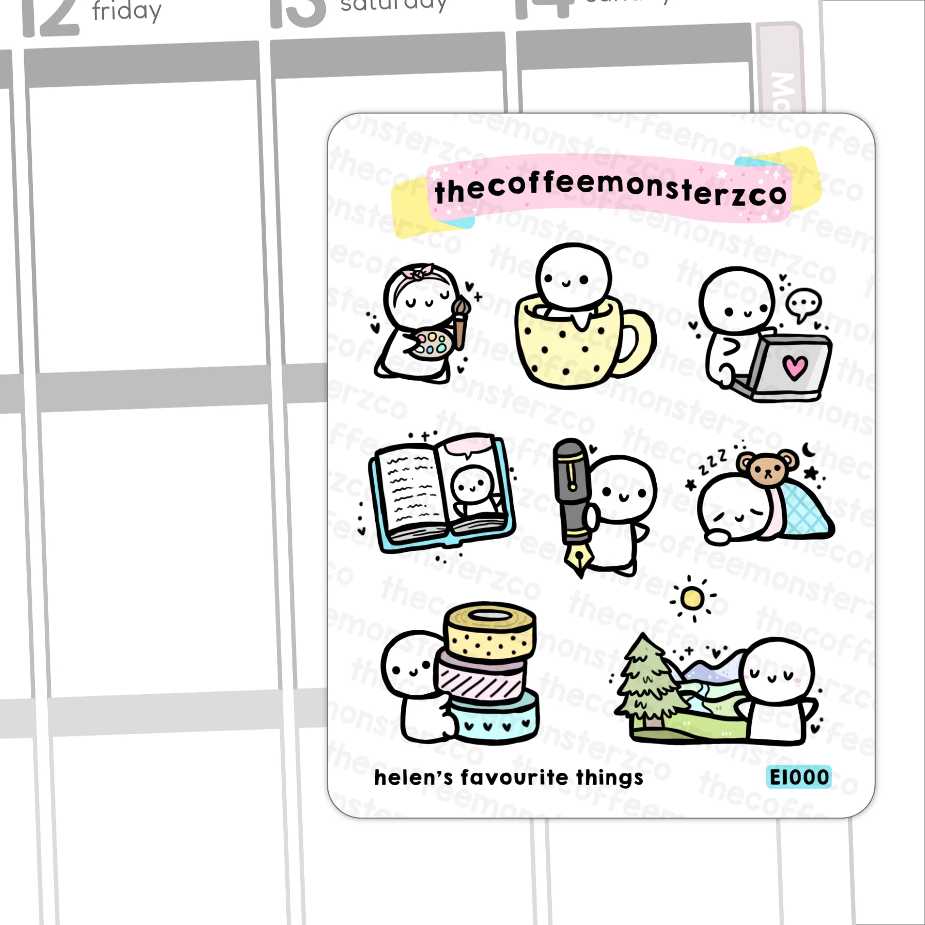 Helen's Favourite Things - Foiled Sticker Sheet - Image 2