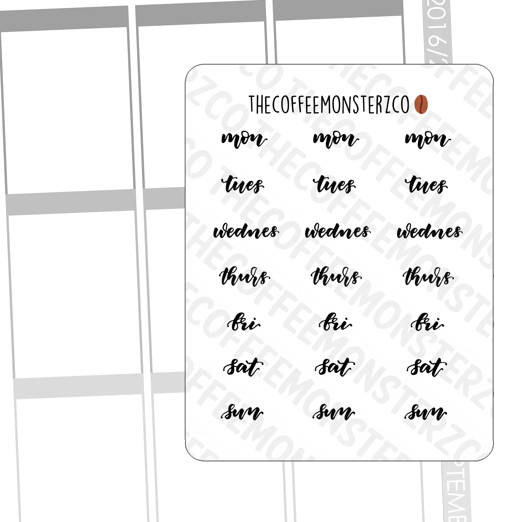 Helen's Lettering: Abbreviated Days Of The Week - Image 2