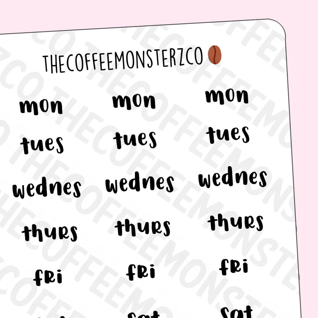 Helen's Lettering: Bold Abbreviated Days of the Week - Image 3