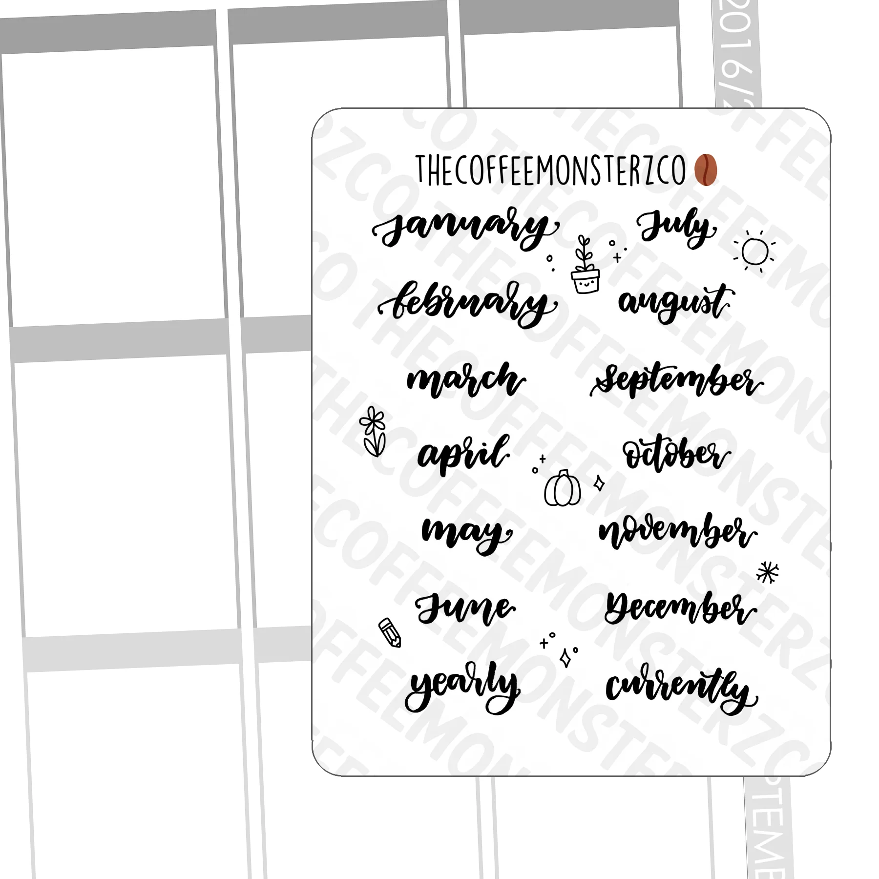 Helen's Lettering: Months - Image 2