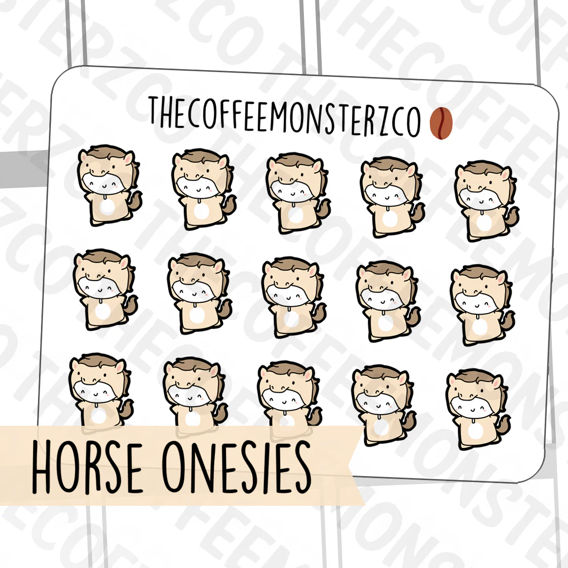 Horse Onesie Emotis (FINAL STOCK) - Image 3