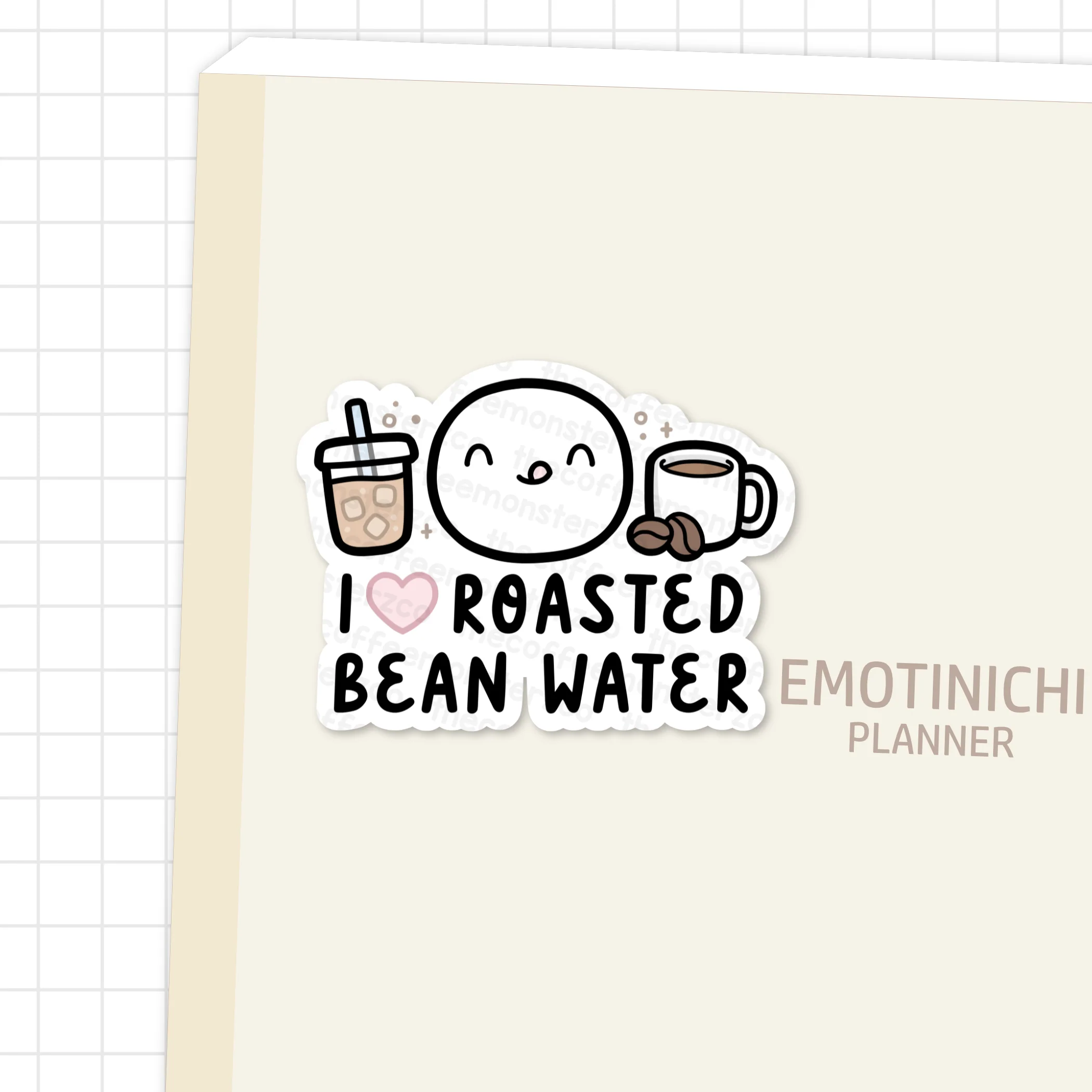 I Love Roasted Bean Water - Vinyl Sticker - Image 2