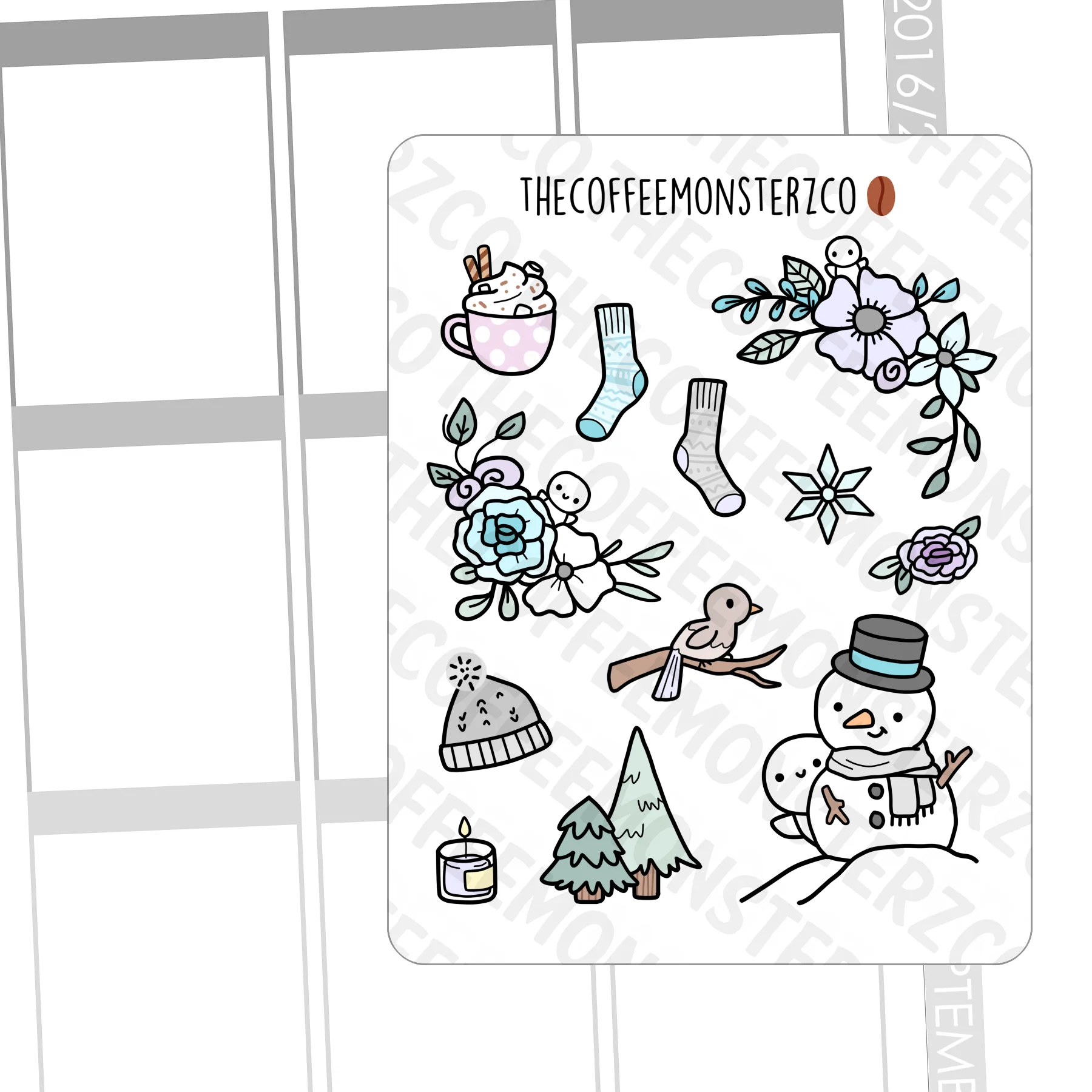Large Winter Doodle Stickers - Image 2