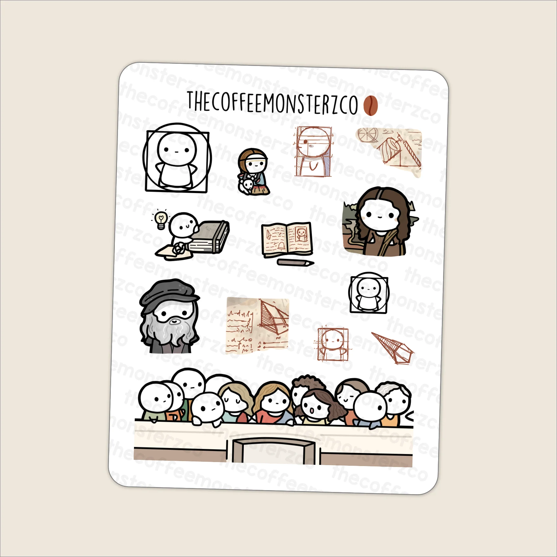 Large Master Artists Doodles (washi paper) - Image 5