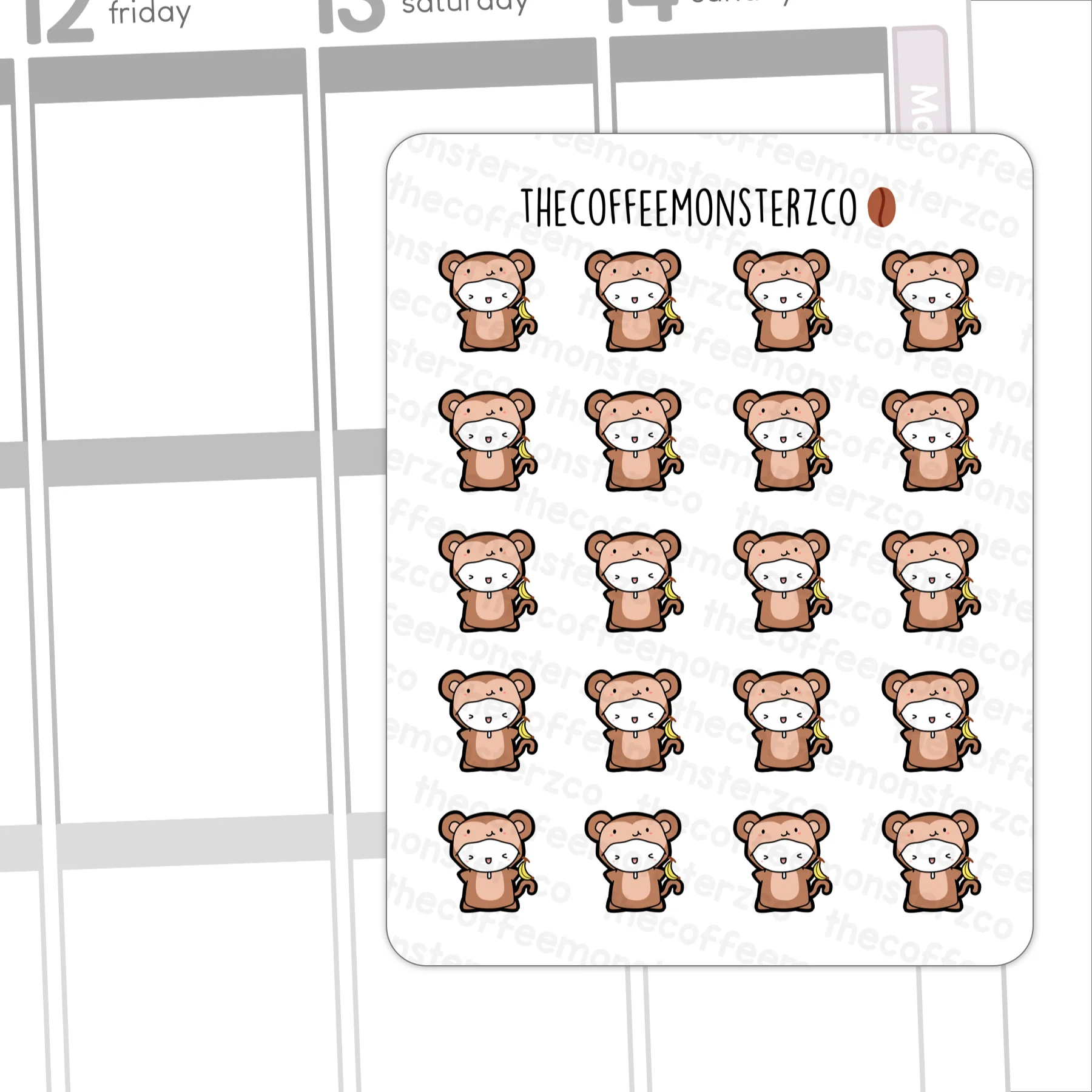 Monkey Onesie Emotis (FINAL STOCK) - Image 2