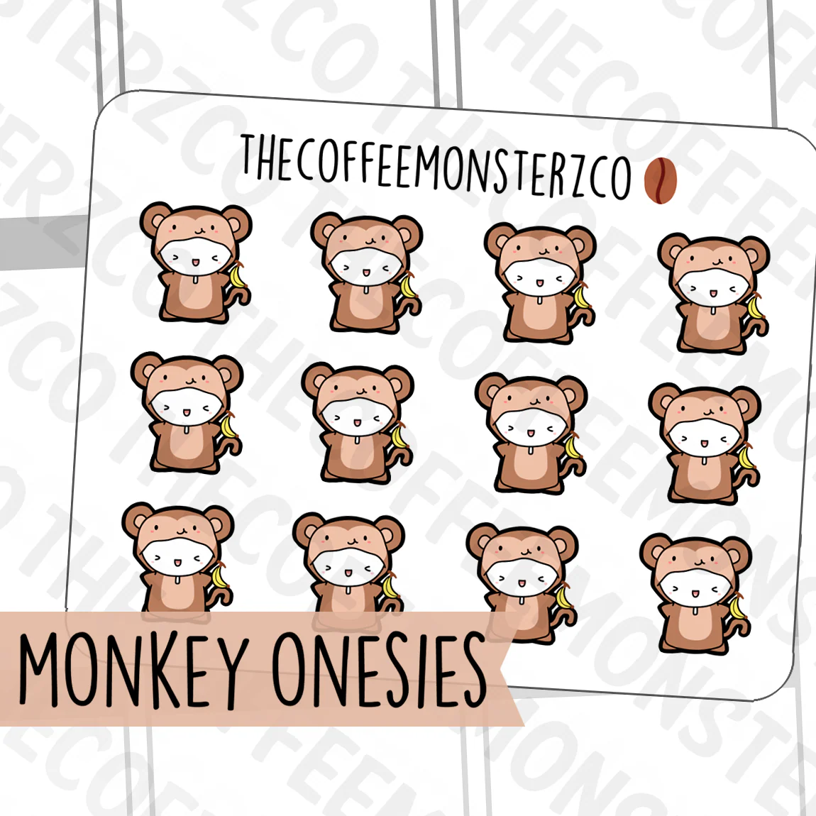 Monkey Onesie Emotis (FINAL STOCK) - Image 3