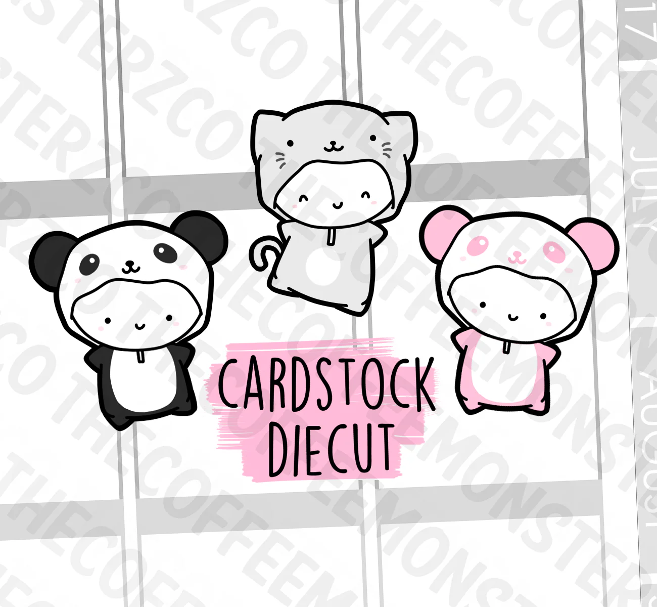Panda and Kitty Die cuts