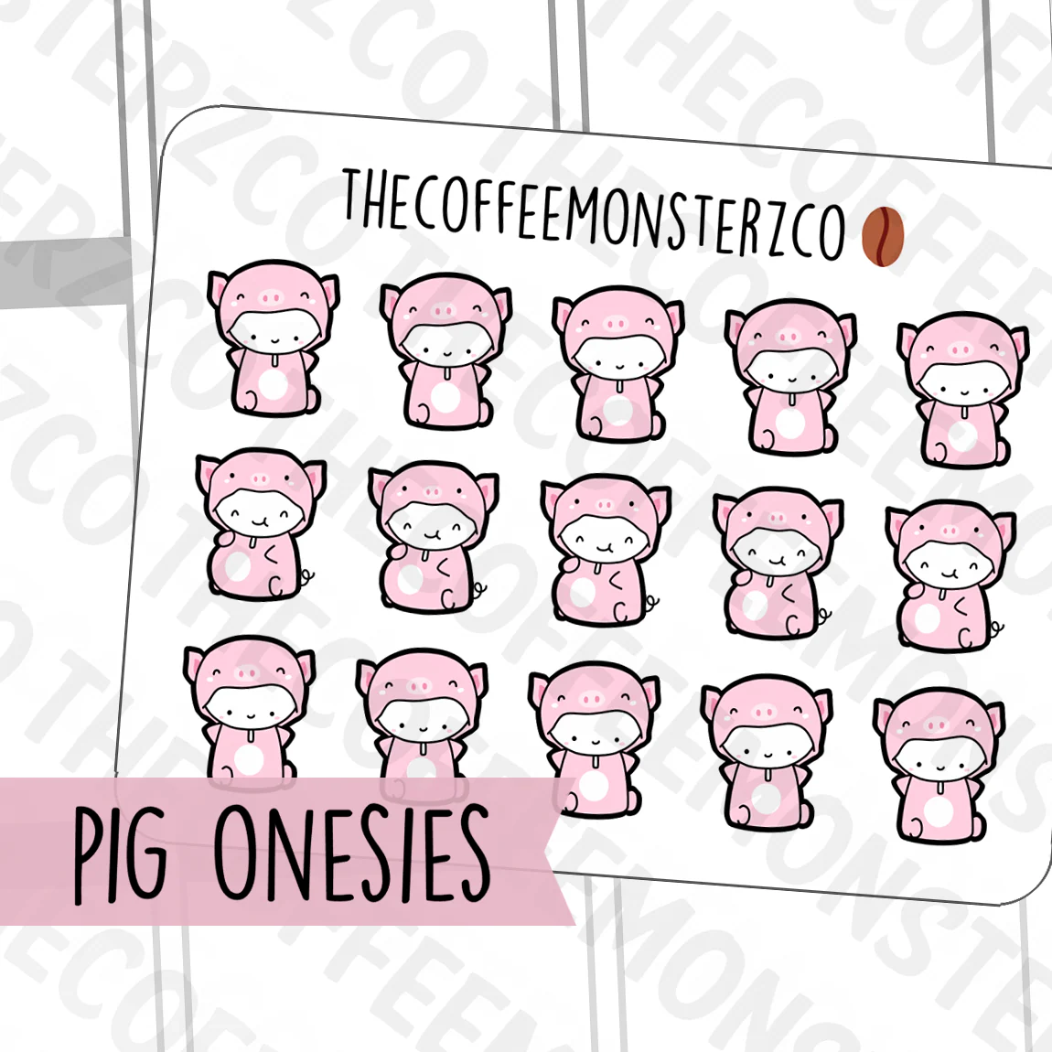 Pig Onesie Emotis (FINAL STOCK) - Image 3