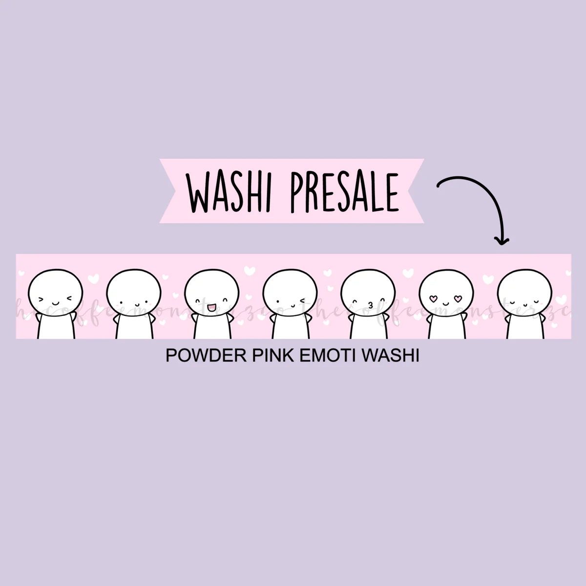 Powder Pink Emoti Washi - 15mm - Image 2
