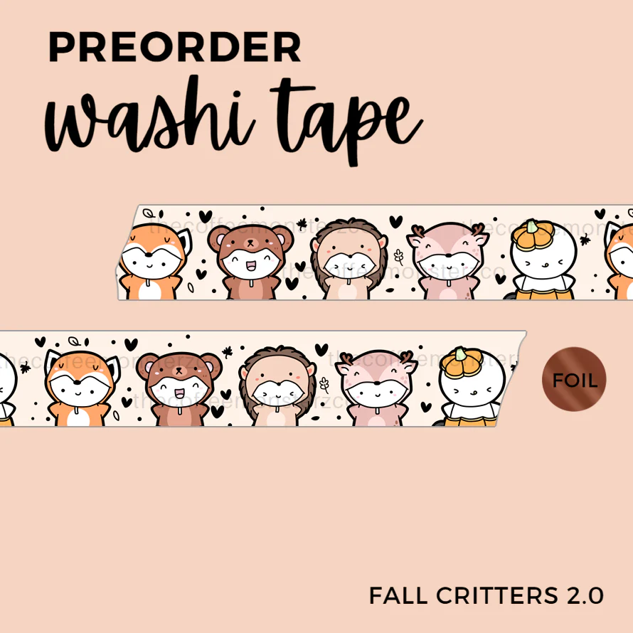 Fall Critters 2.0 Washi Tape - 15mm - Image 3