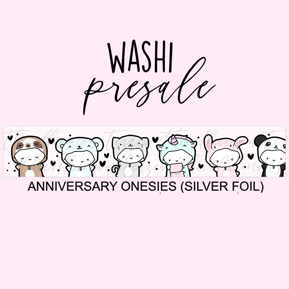 PRESALE Anniversary Onesies Washi Tape (Silver Foil)