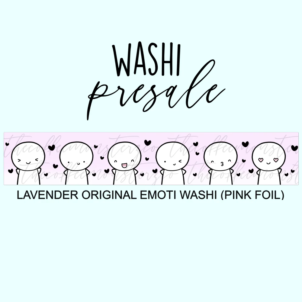 PRESALE Lavender Gradient Emoti Washi Tape (Pink Foil)