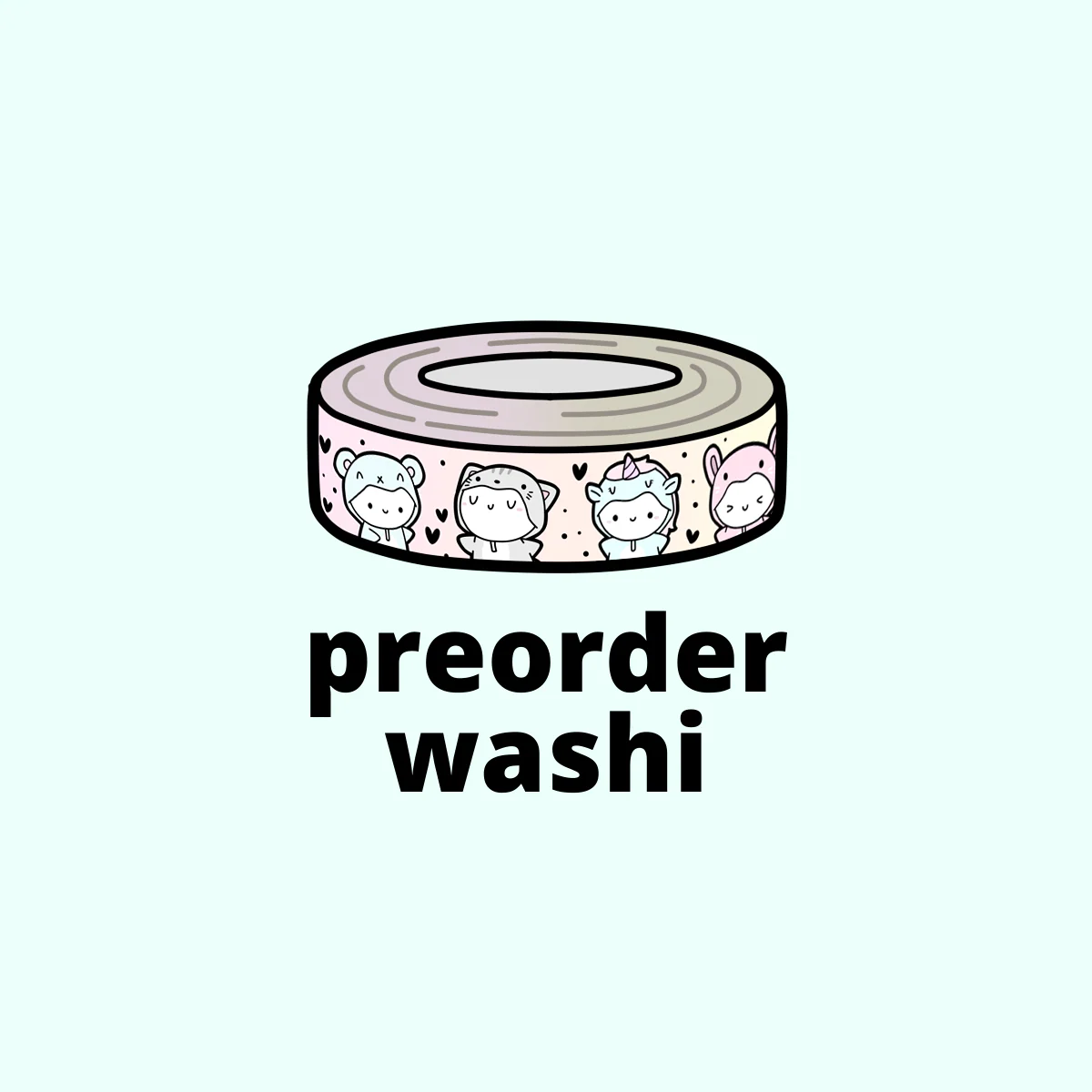 Rainbow Animal Onesies 2.0 Washi Tape - 15mm (1 per customer) - Image 3