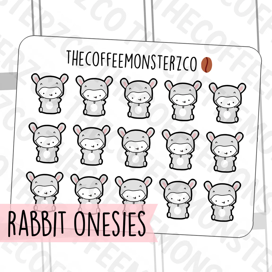 Rabbit Onesie Emotis (FINAL STOCK) - Image 3
